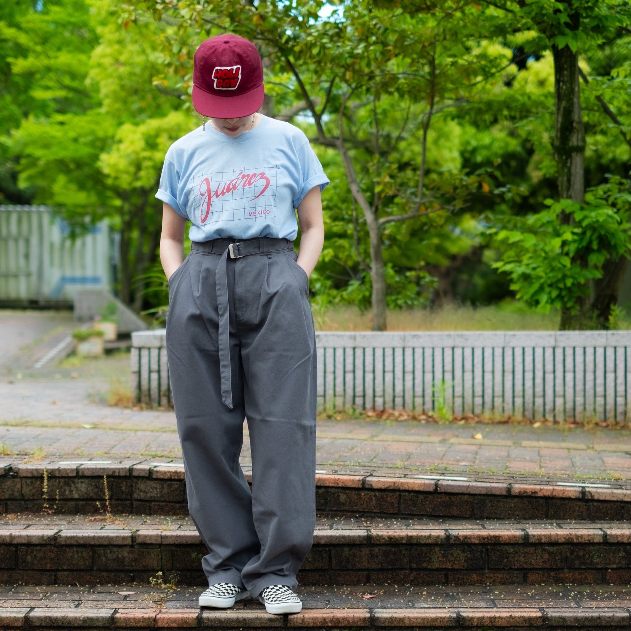 HOLIDAY】 DICKIES BELTED 2TUCK PANTS (GRAY) | olaf