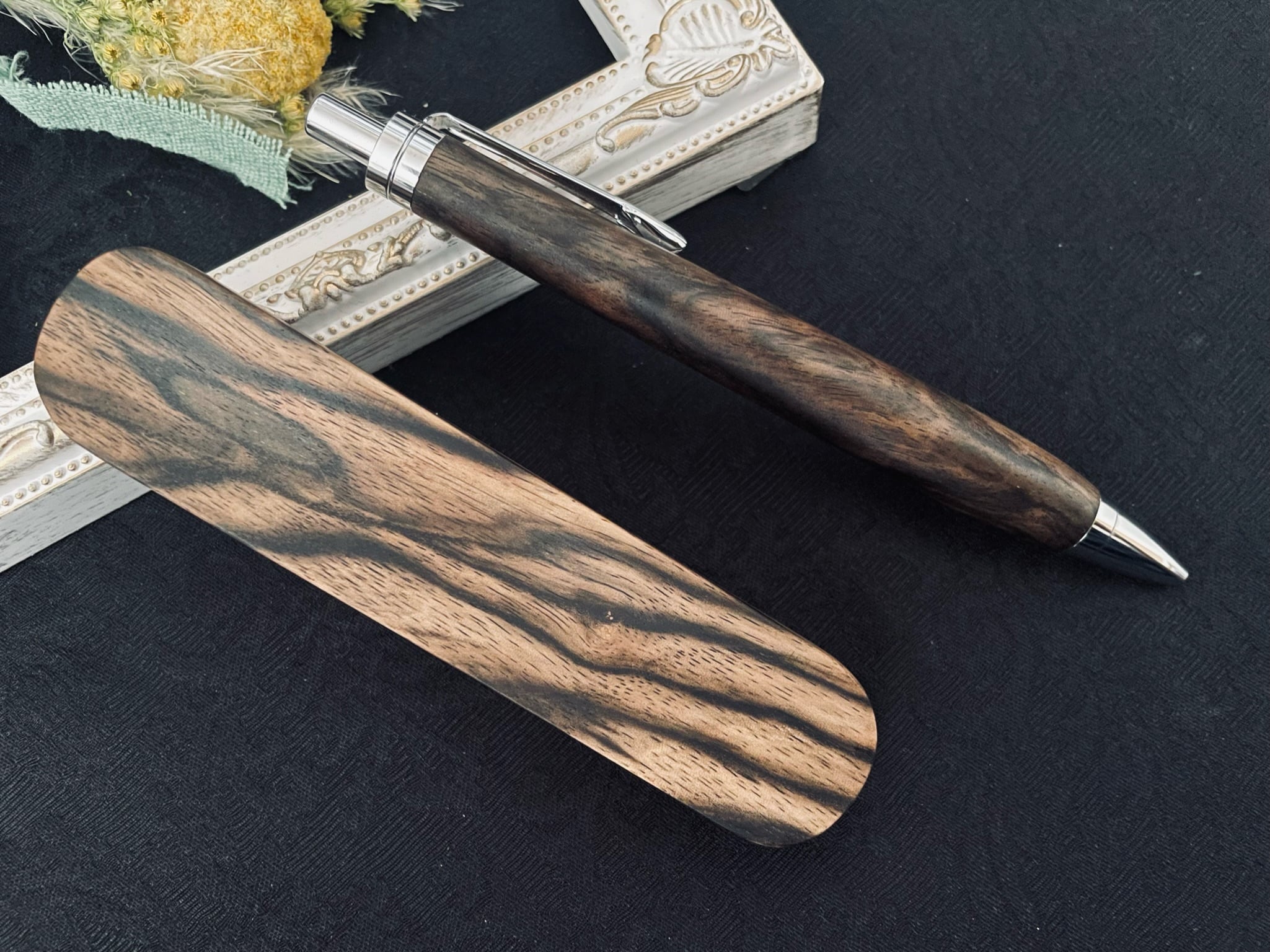 No.339黒柿孔雀杢のトレー No.339黒柿孔雀杢のトレー