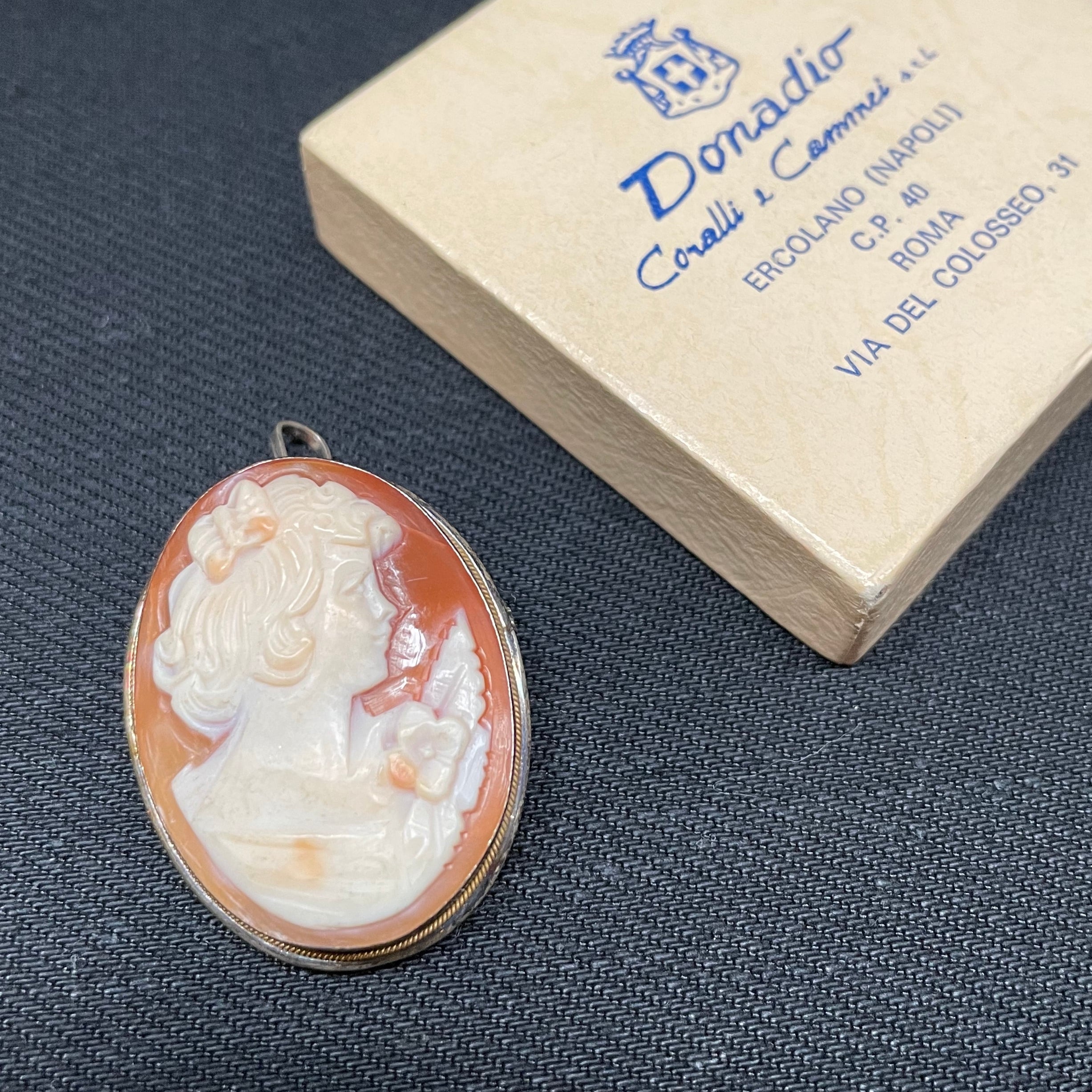 Italy Vintage Donadio Coralli e Cammei カメオ ブローチ チャーム | kica