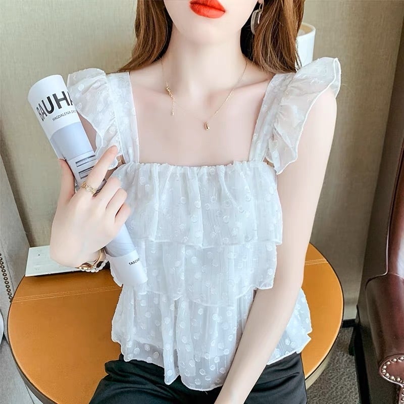 MAISON SPECIAL ホワイト フリル キャミソール MAISON SPECIAL