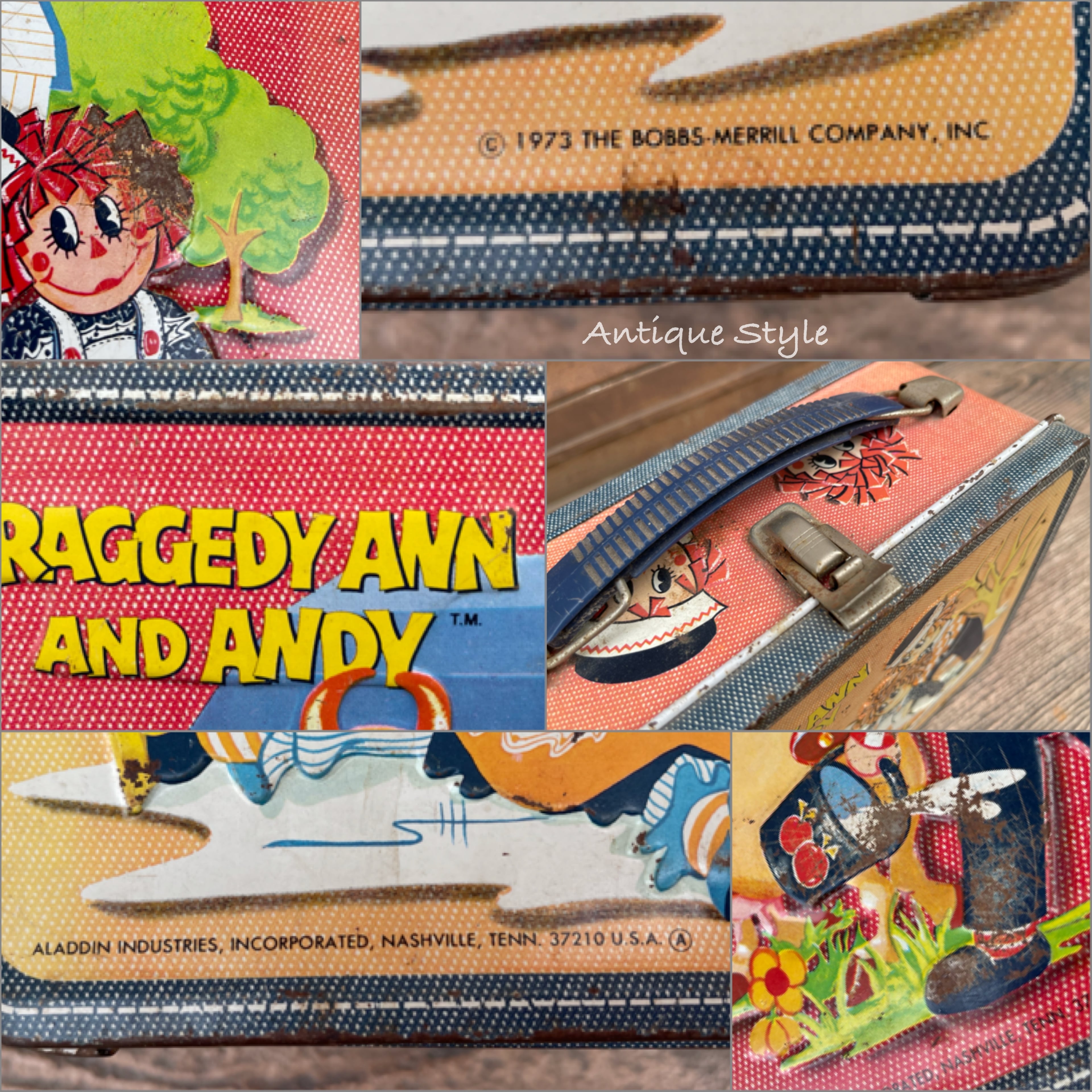 70's USA ラガディ・アン & アンディ アラジン製 メタル ランチ