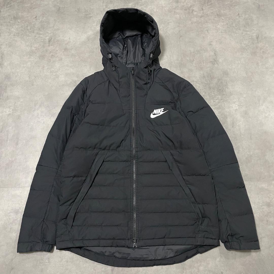 NIKE ナイキ ダウンジャケット 古着 ロゴ パーカー L 黒 17390 | fuufu