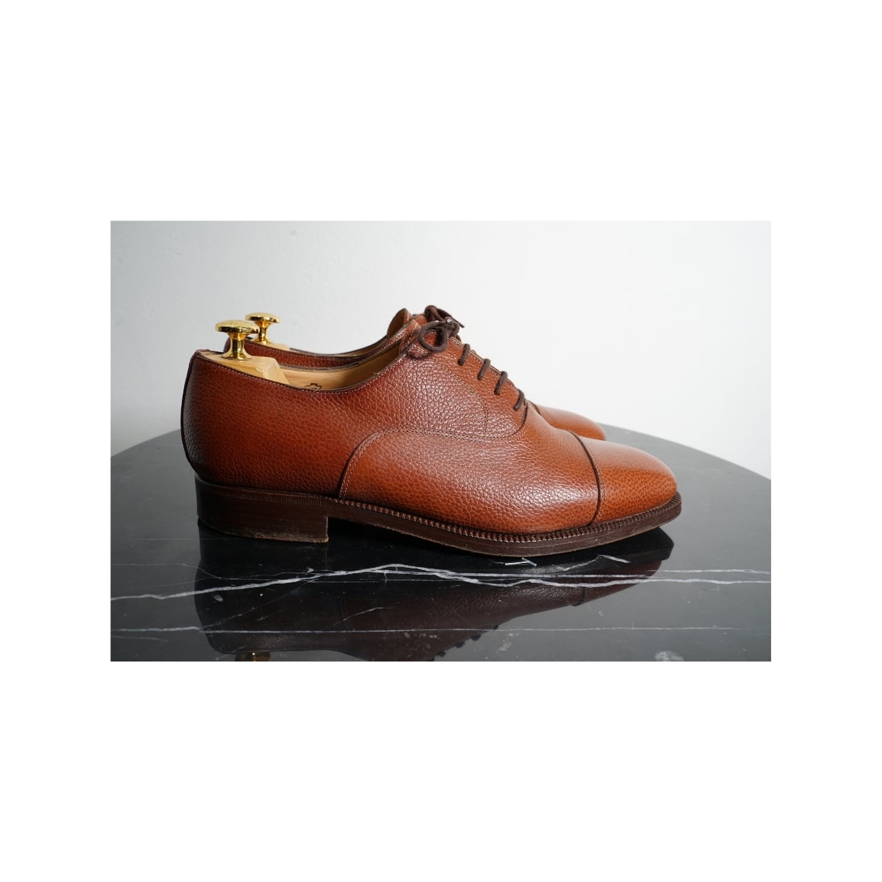 BRUNO MAGLI ブルーノマリ 革靴 シボ革 ブラウン 8 1/2 26.5~27cm SS22