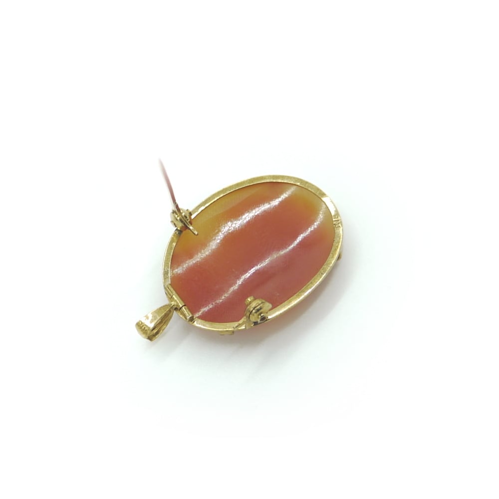 K18 アンティーク シェルカメオ ブローチ ペンダント 18金 Y02734