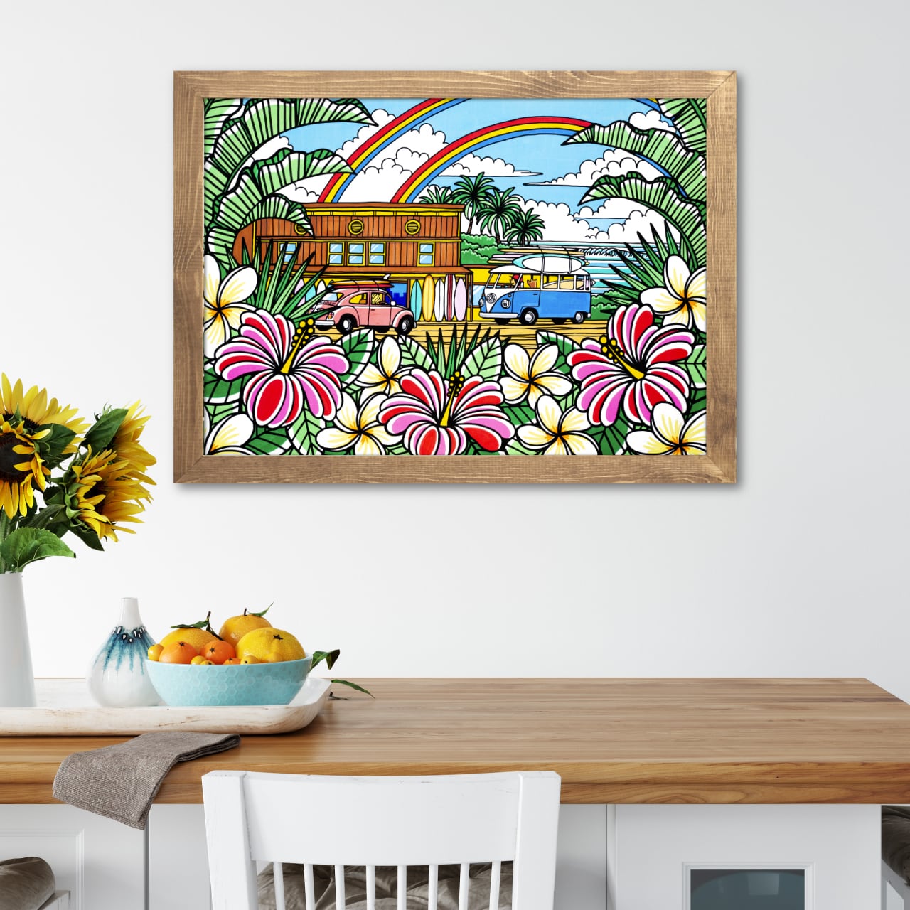 原画】Wood Panel B2 Size（Haleiwa Road）with Frame | TAMO ART GALLERY