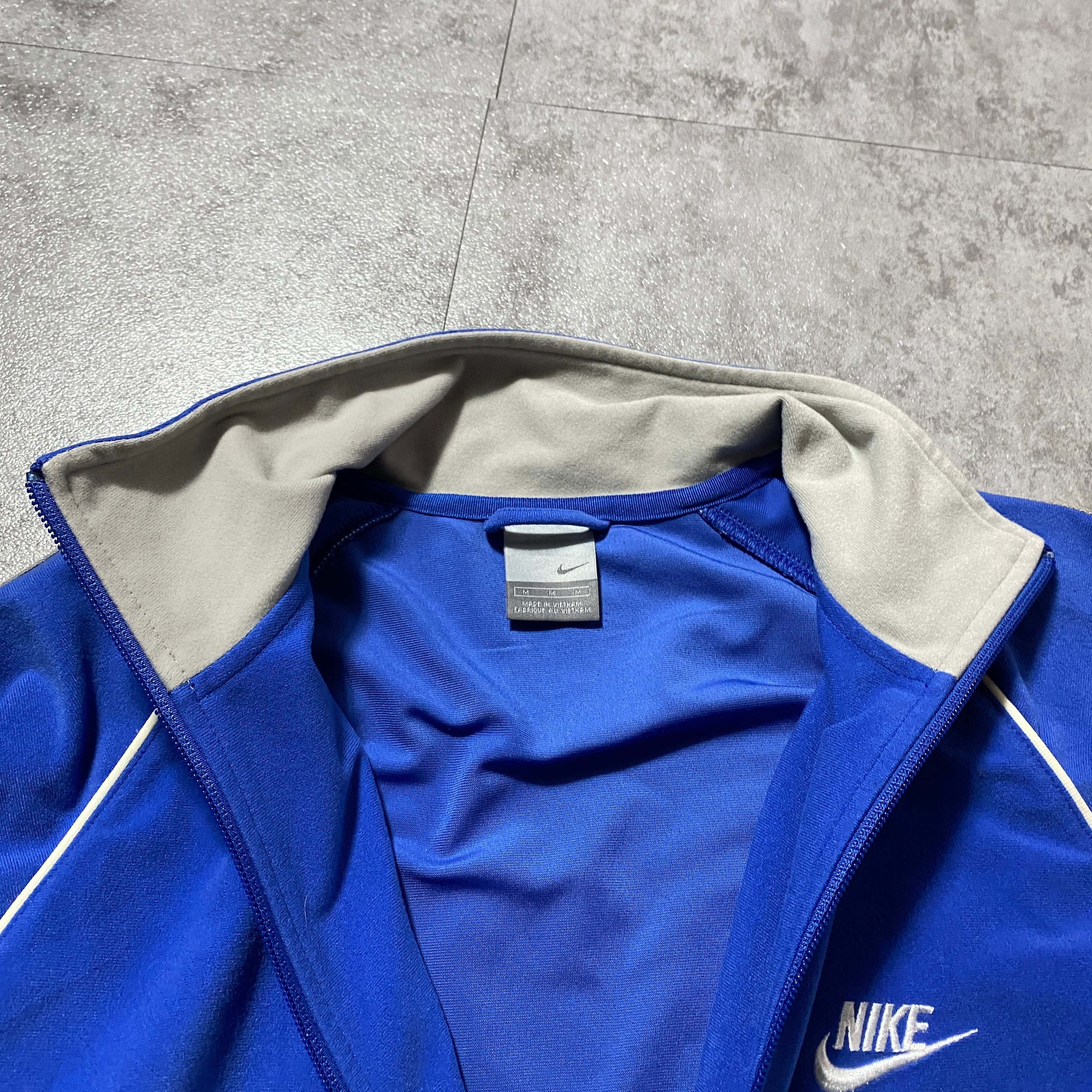 00's NIKE ナイキ スウォッシュ 刺繍ワンポイント ベロア生地 ブルー