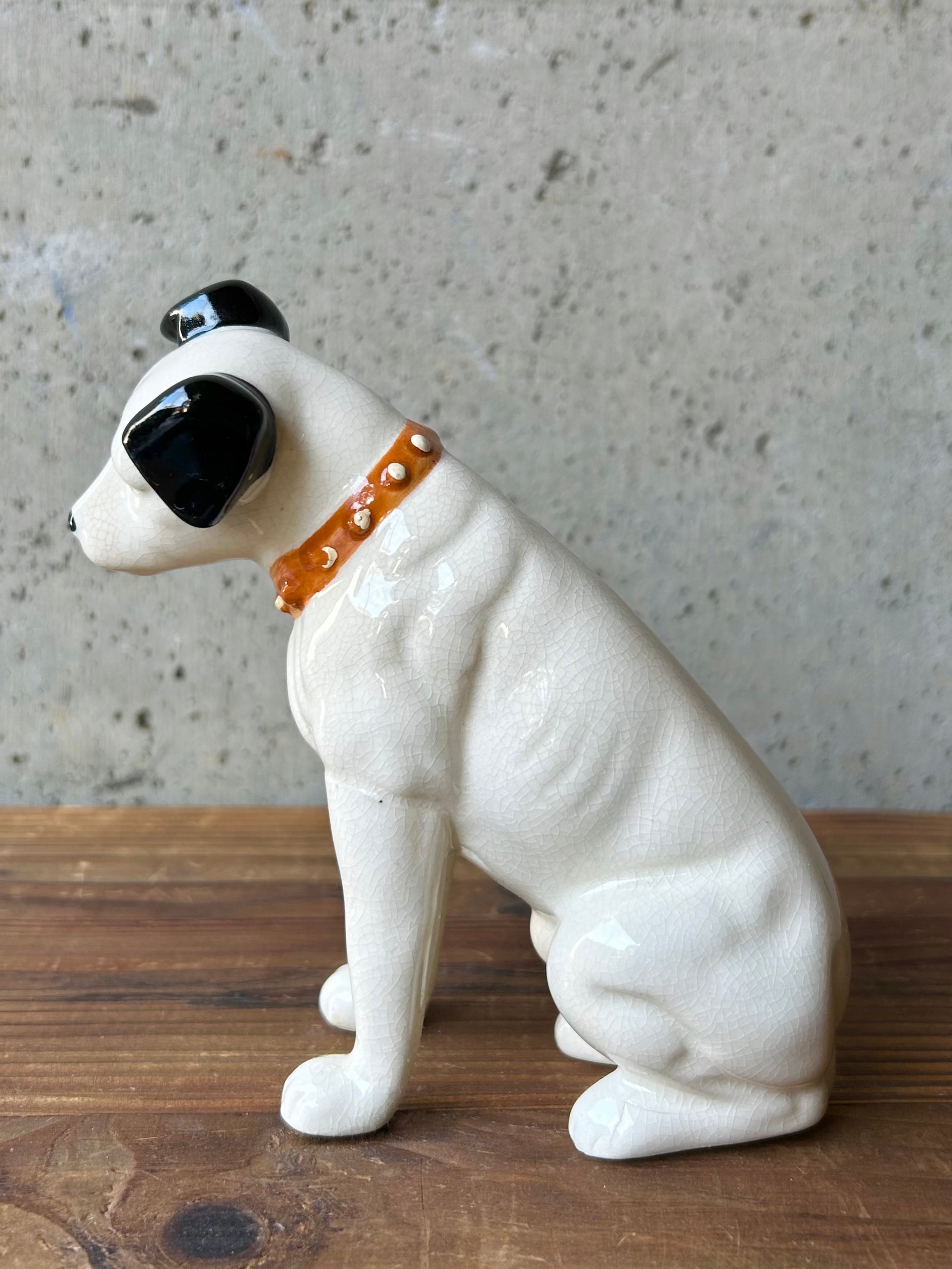 昭和レトロ Victor ビクター犬 ニッパーくん 陶器製 置物 | choice