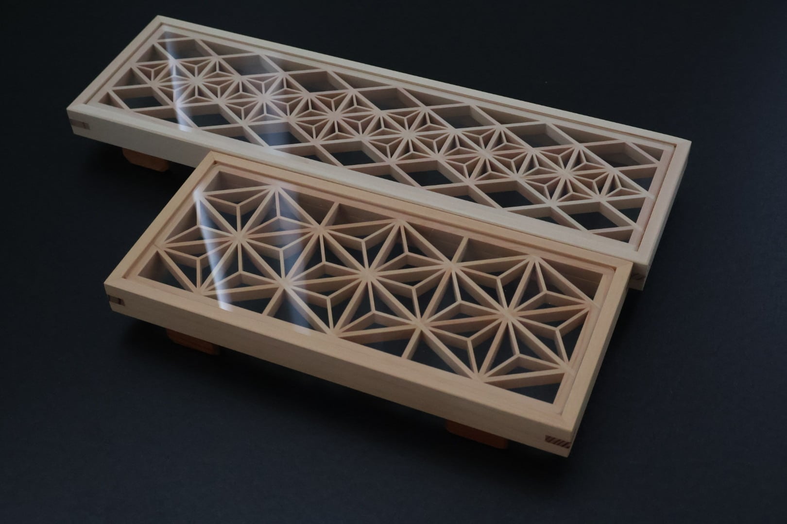 組子トレー ショート（麻の葉）｜Kumiko Tray – Short (Hemp Leaf