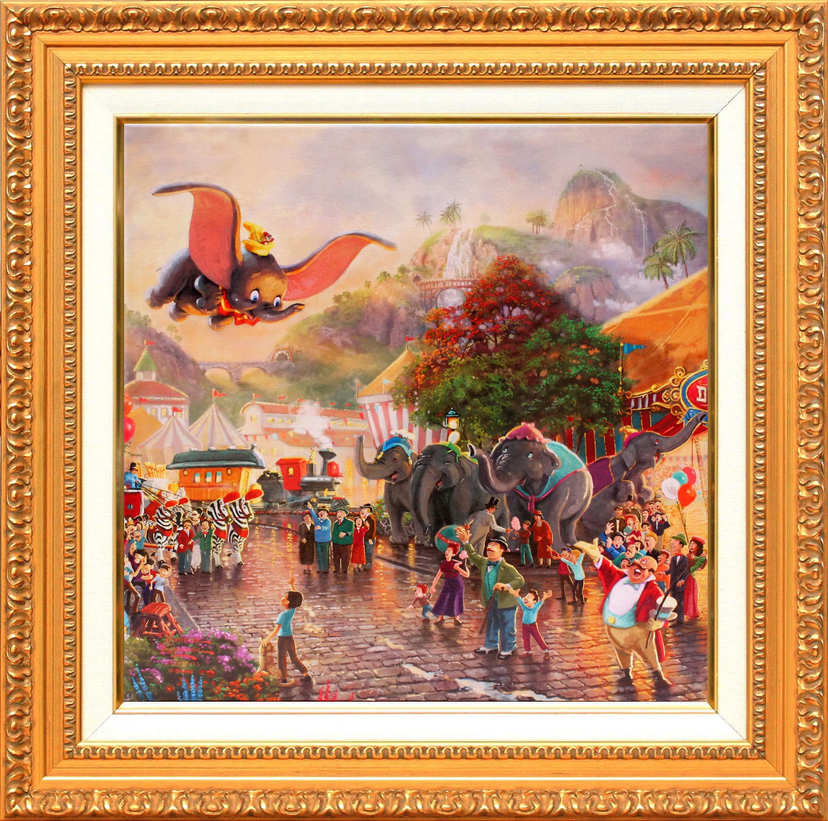 ディズニー「ダンボ」作品証明書 展示用フック付キャンバスジークレ