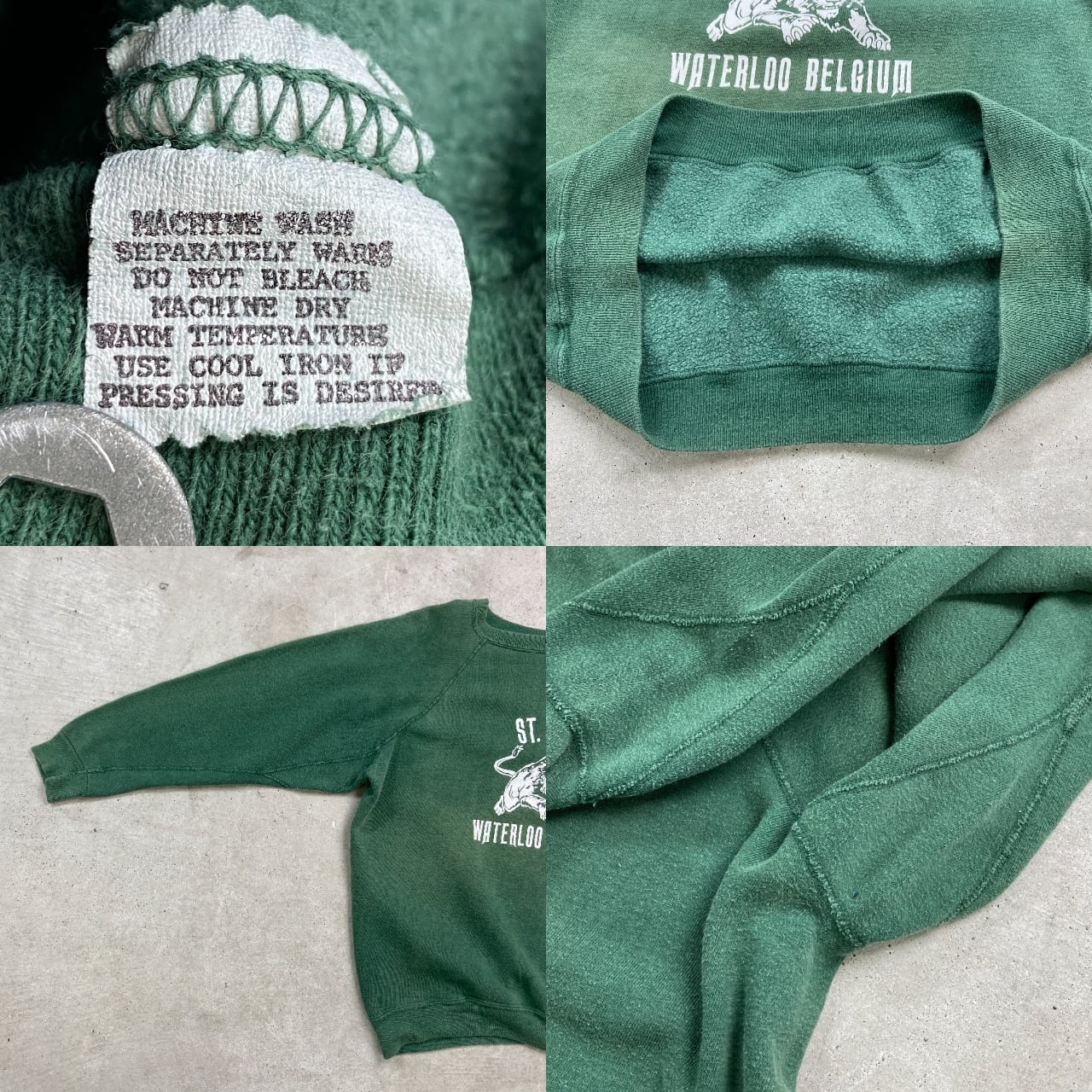 60年代 カレッジプリント ラグランスウェット 脇下ガゼット メンズM