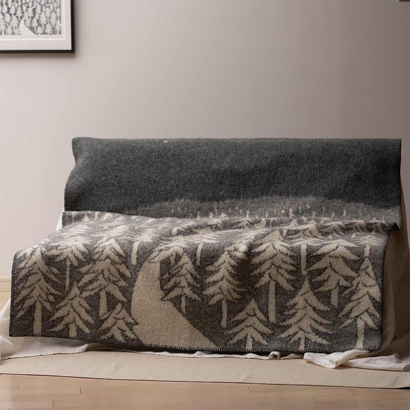 数量限定］ウール シングル ブランケット HOUSE IN THE FOREST by mina