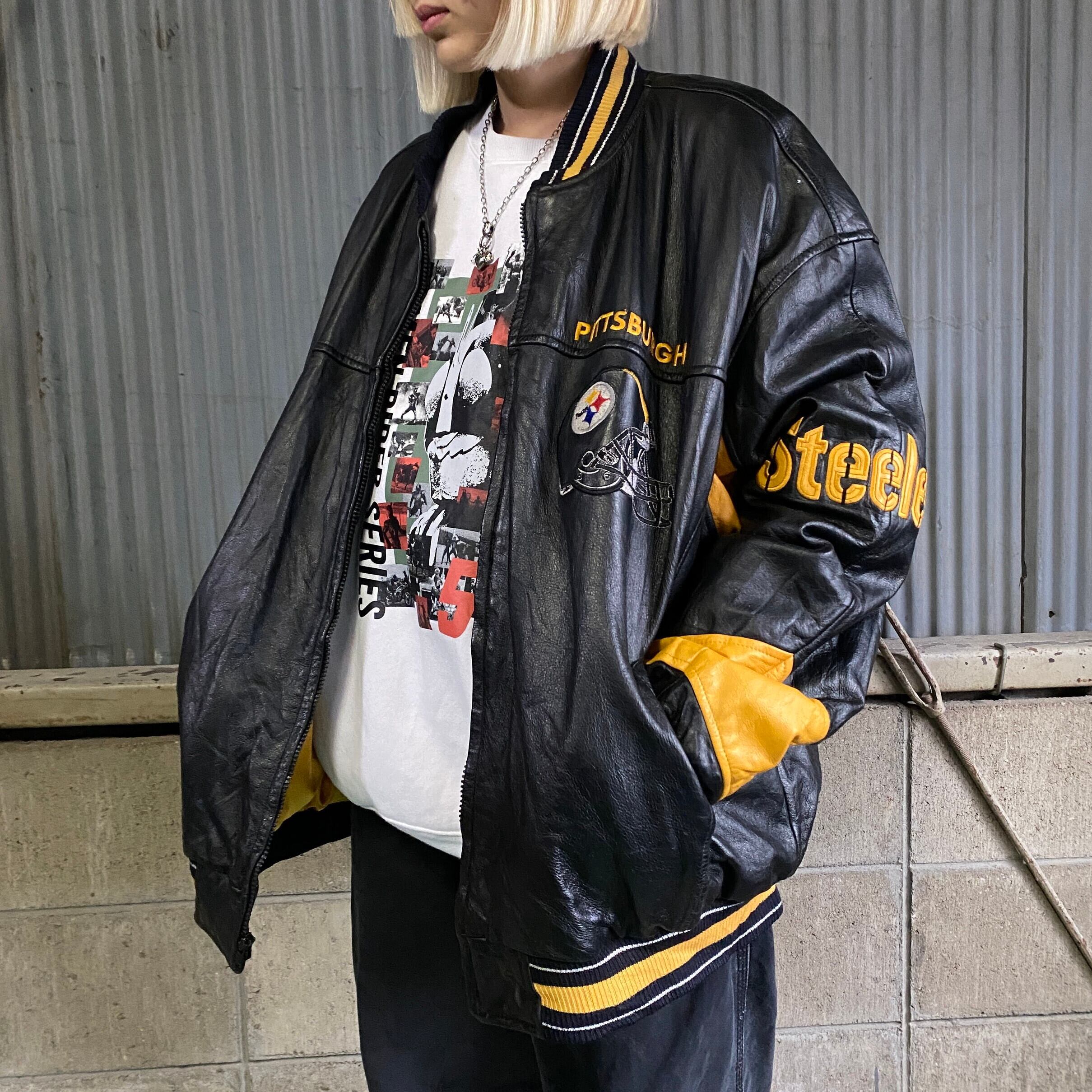 90年代NFL ピッツバーグ・スティーラーズ リアルレザージャケット