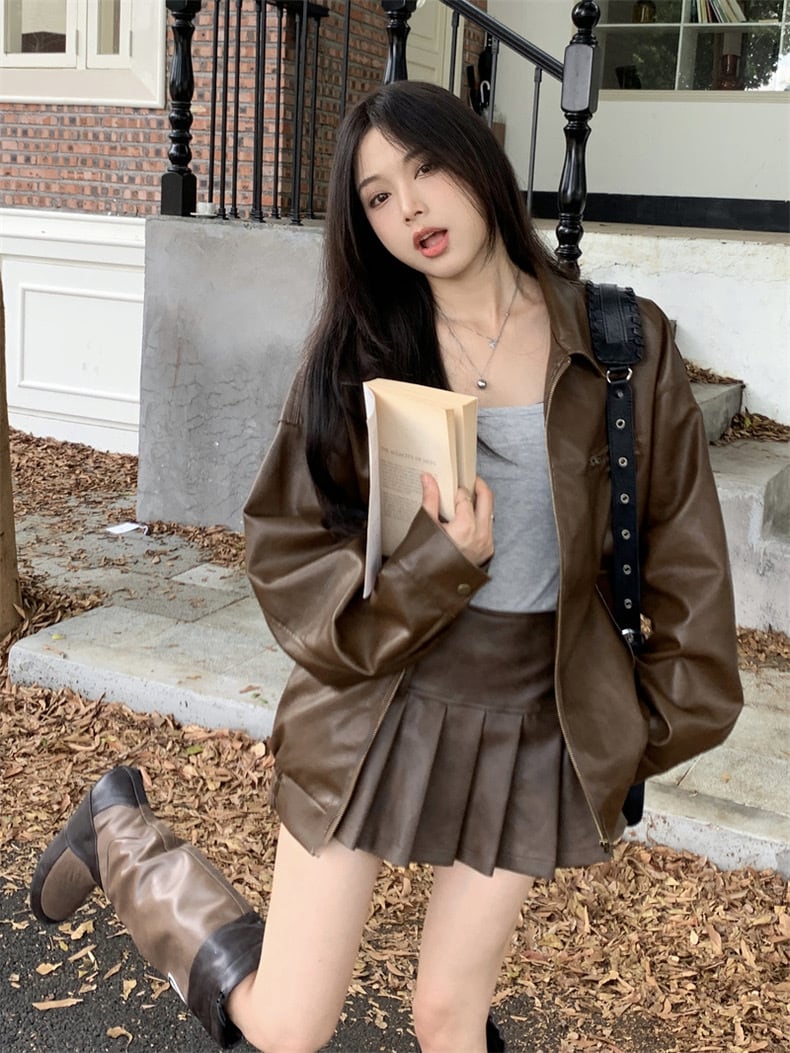 romierose 2024新作 エコレザージャケット オシャレ セットアップ コア