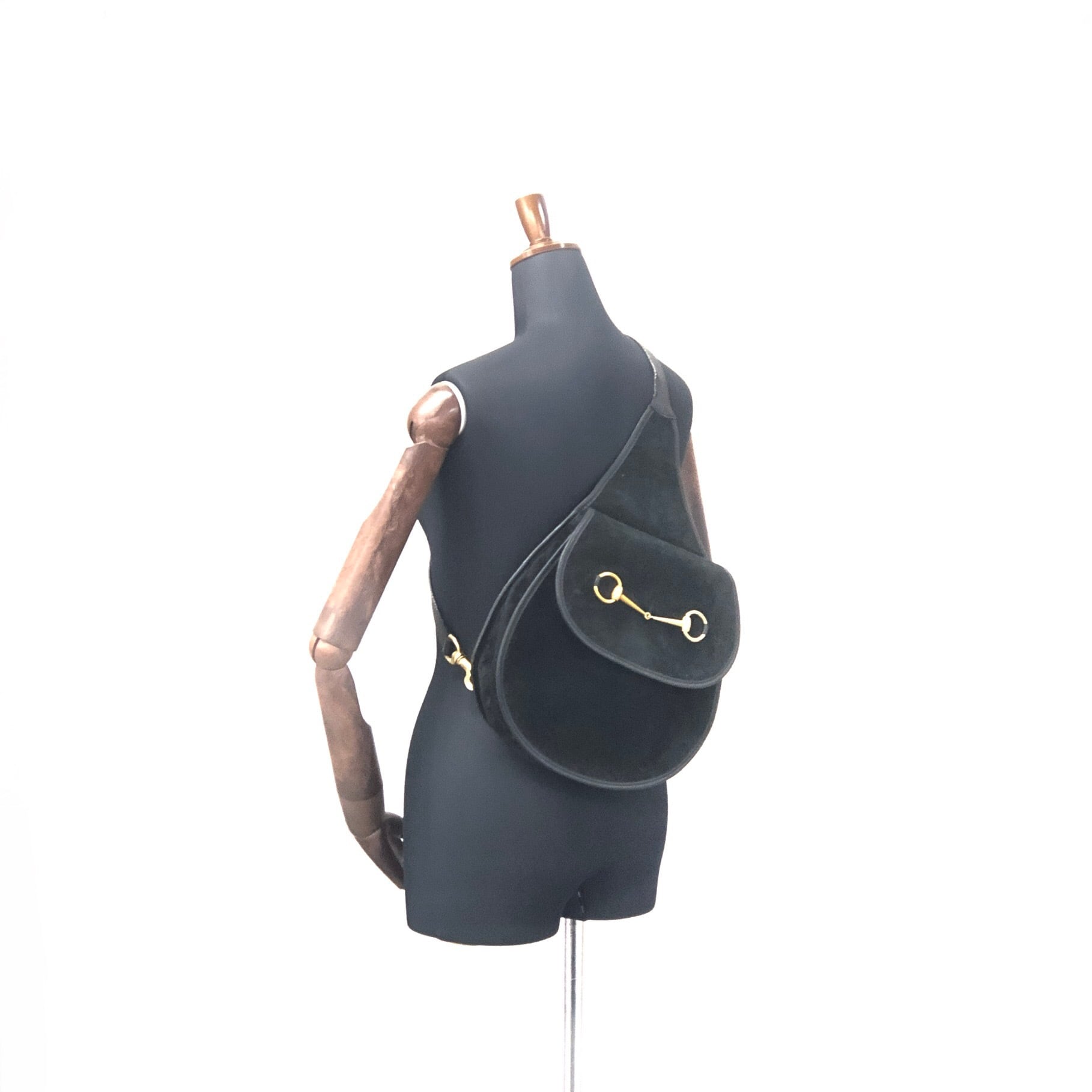 GUCCI グッチ ホースビット ボディバッグ スエード ショルダーバッグ