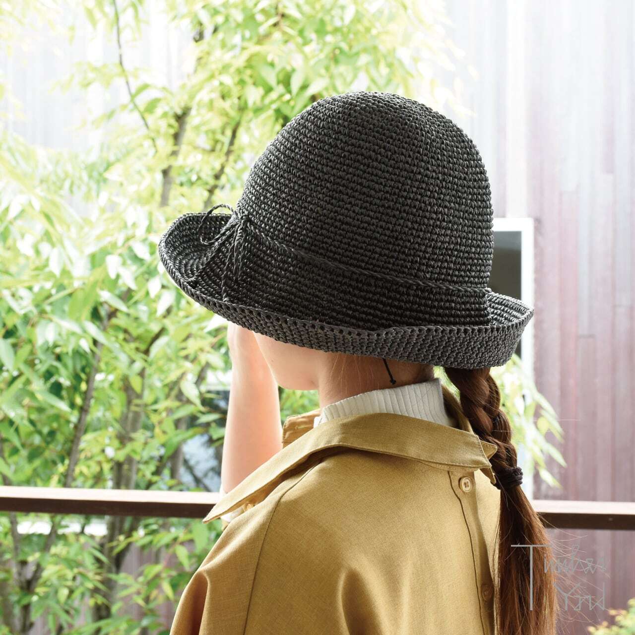 ささ和紙 手編み帽子 / ブラウン / UVカット / 断熱 / 吸湿 / 抗菌