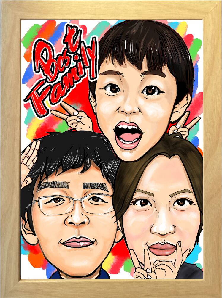 1名さま 2Lサイズ【似顔絵オーダー】ホワイトフレーム ×2 1名さま 2L