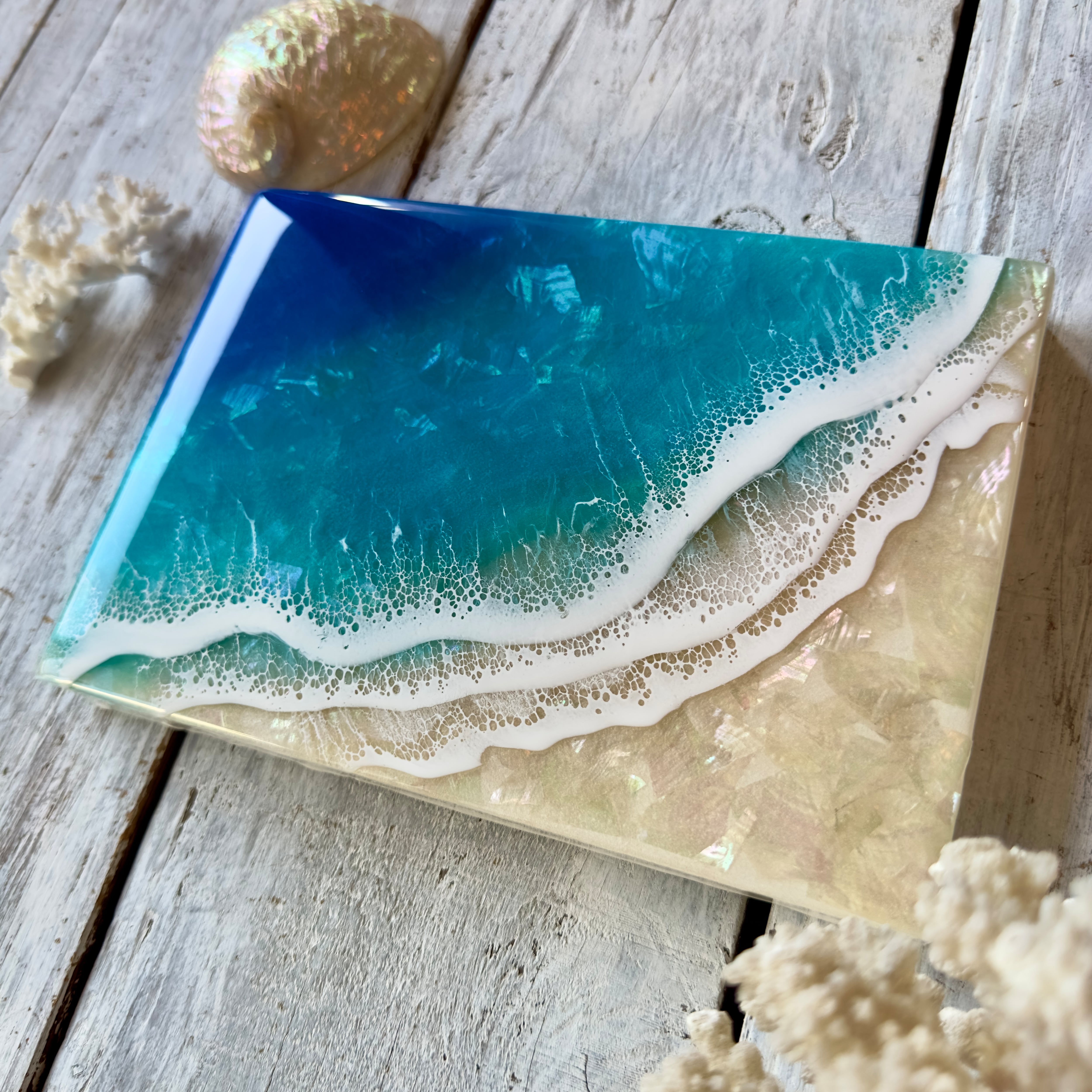 21.0㎝×14.8㎝】海のアートパネル（Ocean Art Panel ）波アート/海の