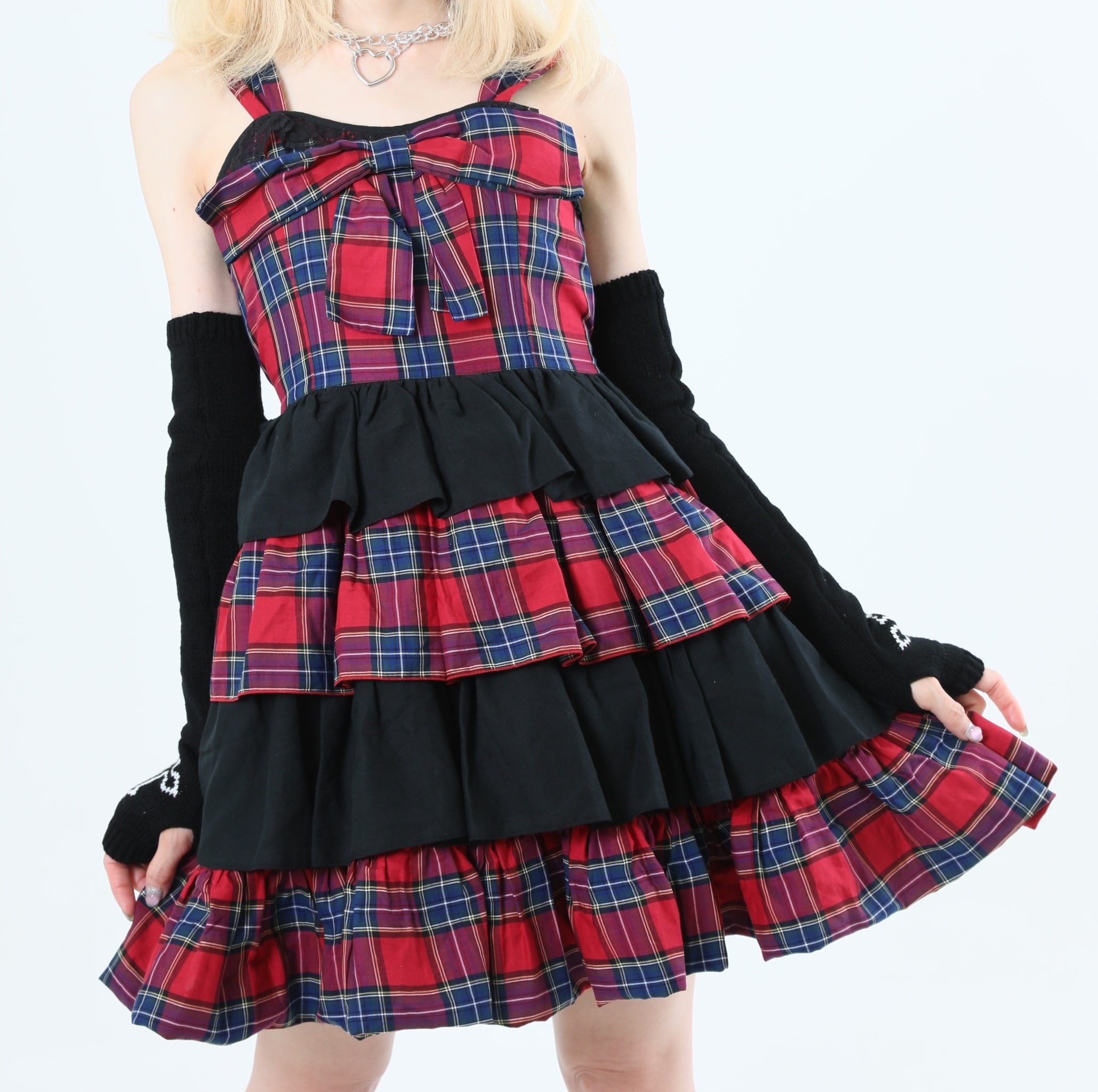 PUTUMAYO 定番チェックジャンパースカート：レッド（PJS-1） | Reload