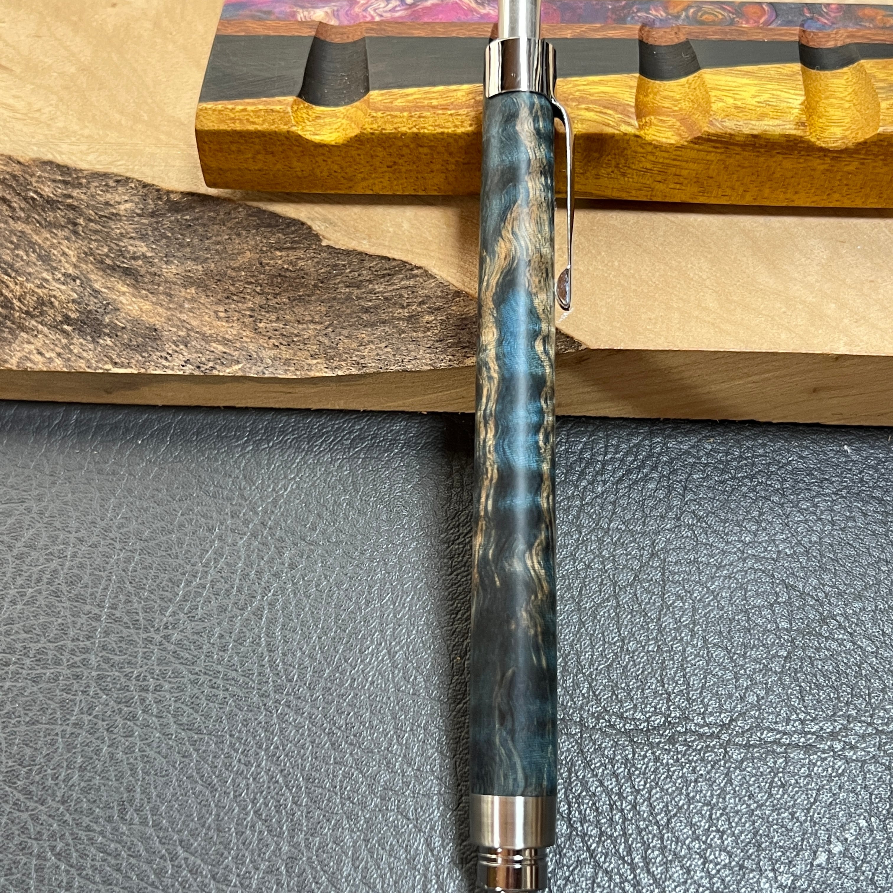 43栃縮杢スタビ 木製シャーペン 最強低重心 ステンレス | handwood