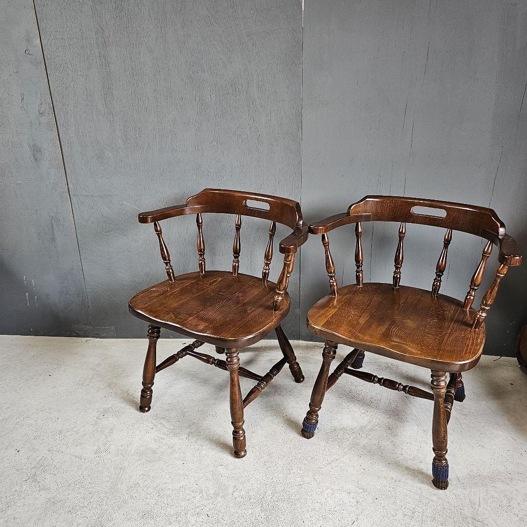 希少 飛騨家具 ウィンザーチェア 回転チェア 昭和レトロ ヴィンテージ