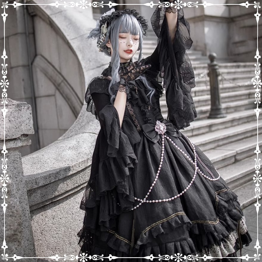 撮影会向け】ゴスロリ ドレス ノースリーブ 豪華 かわいい イベント