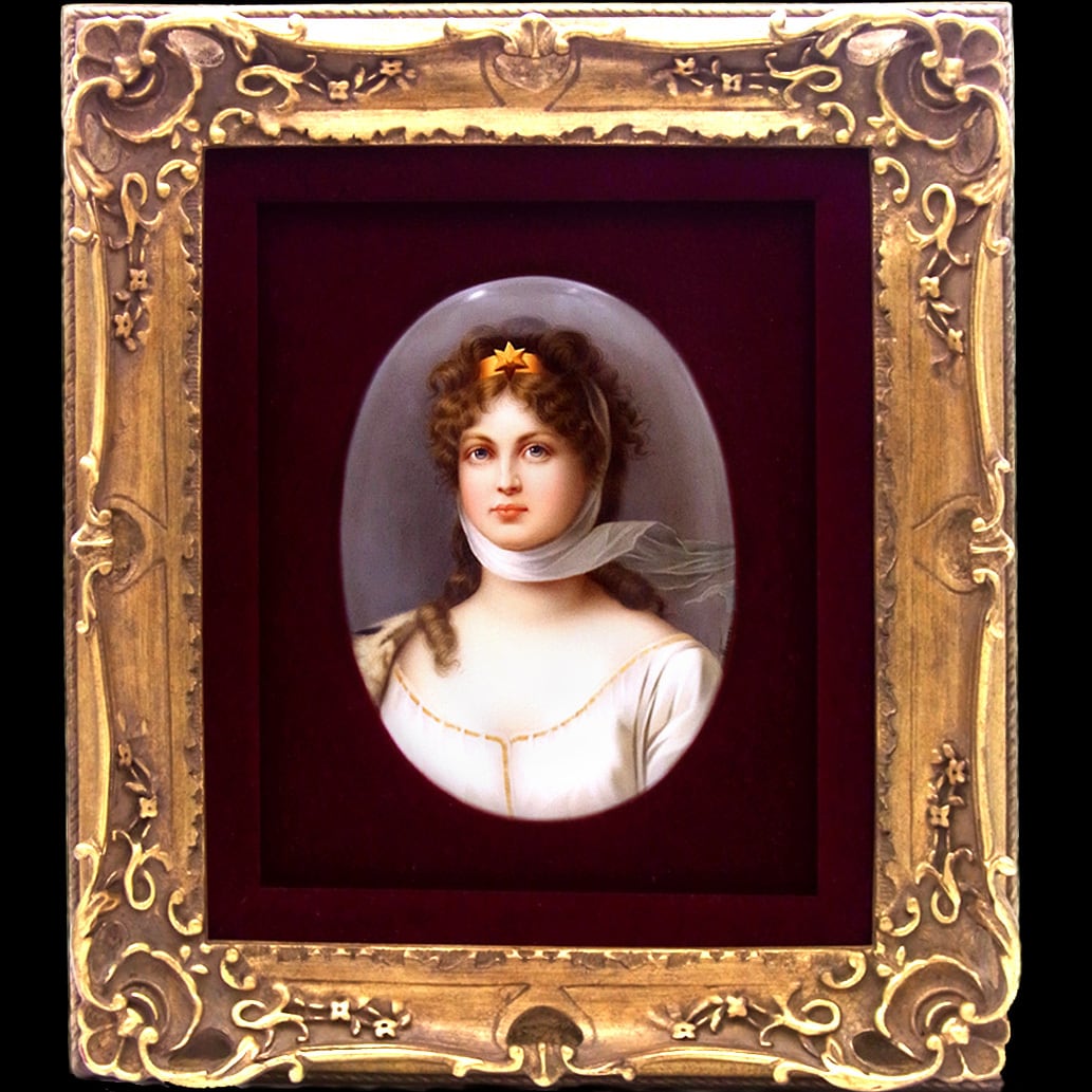 KPM ベルリン 陶板画 ルイーゼ 額付き アンティーク KPM Berlin Luise