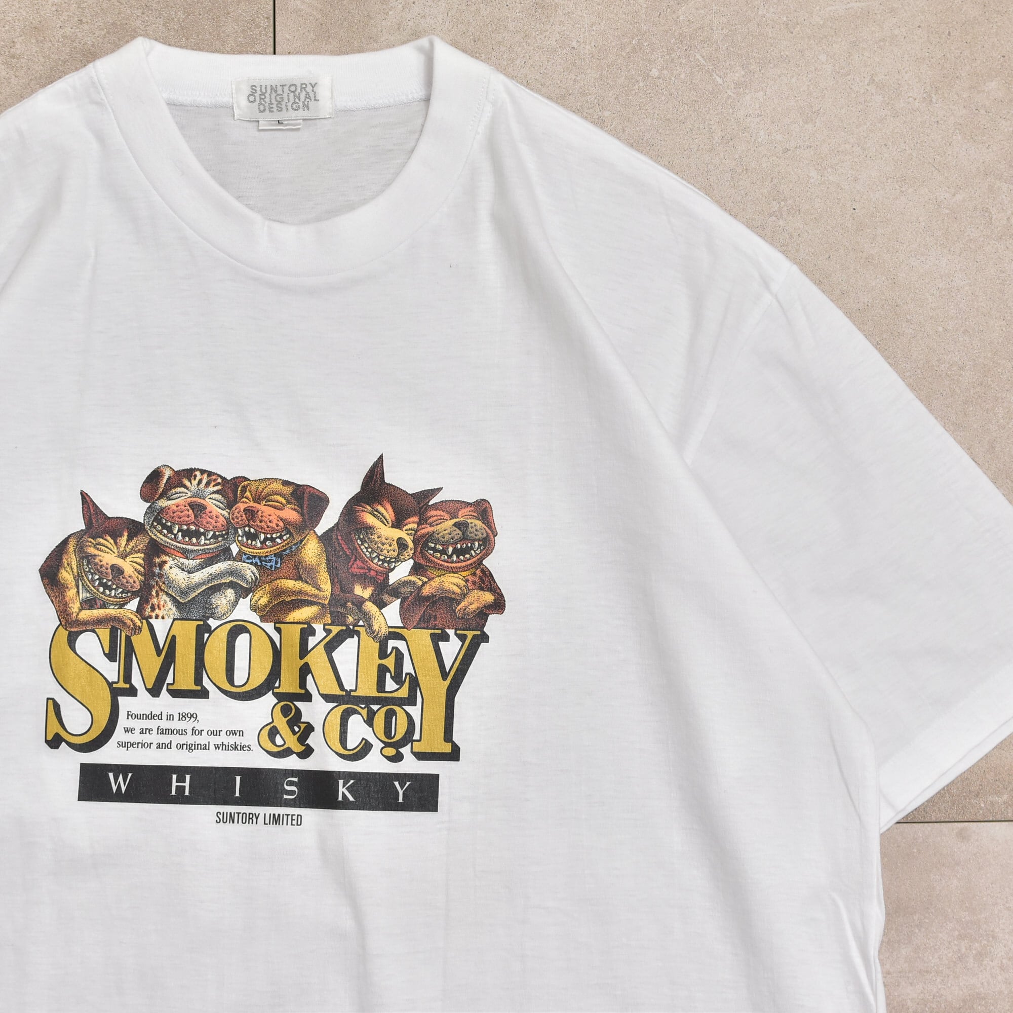 80～90s SUNTORY SMOKEY & Co. WHISKY T-shirt | 古着屋 grin days