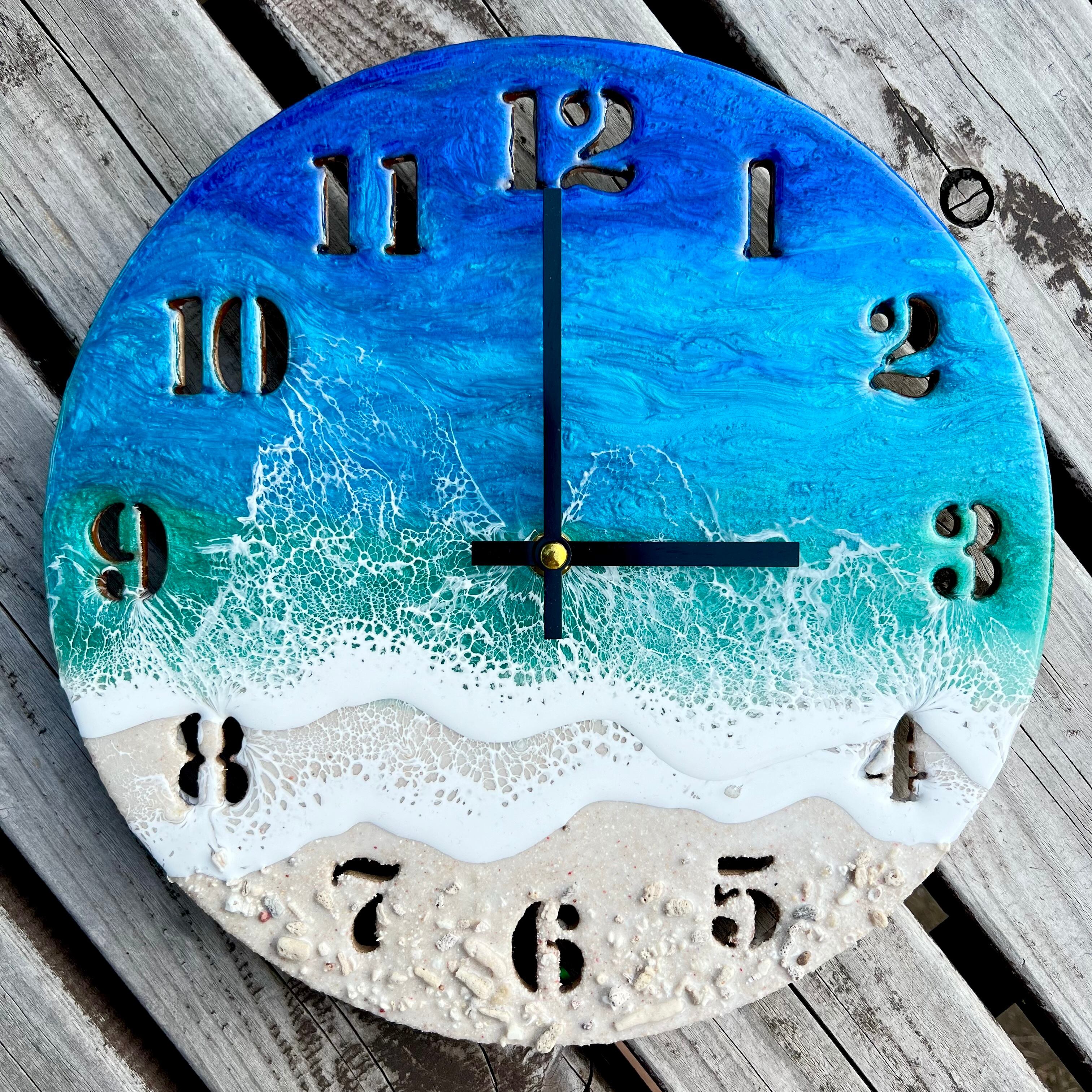 海レジンアート時計18 時間を海と〜okinawa blue 2wave〜 | TSUYOSHIの