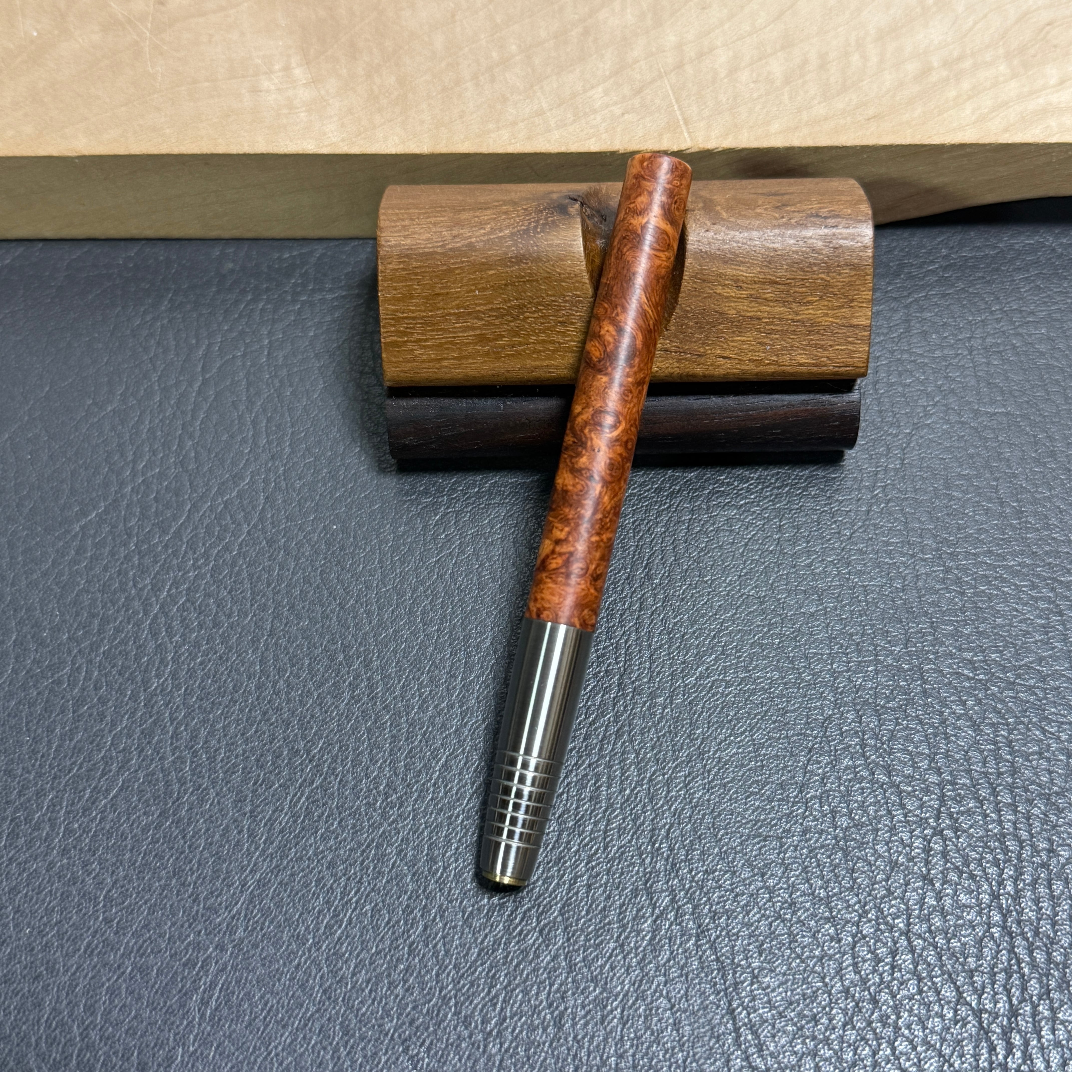 385本花梨瘤 PG-5用カスタム木軸 メタルグリップ ステンレス | handwood