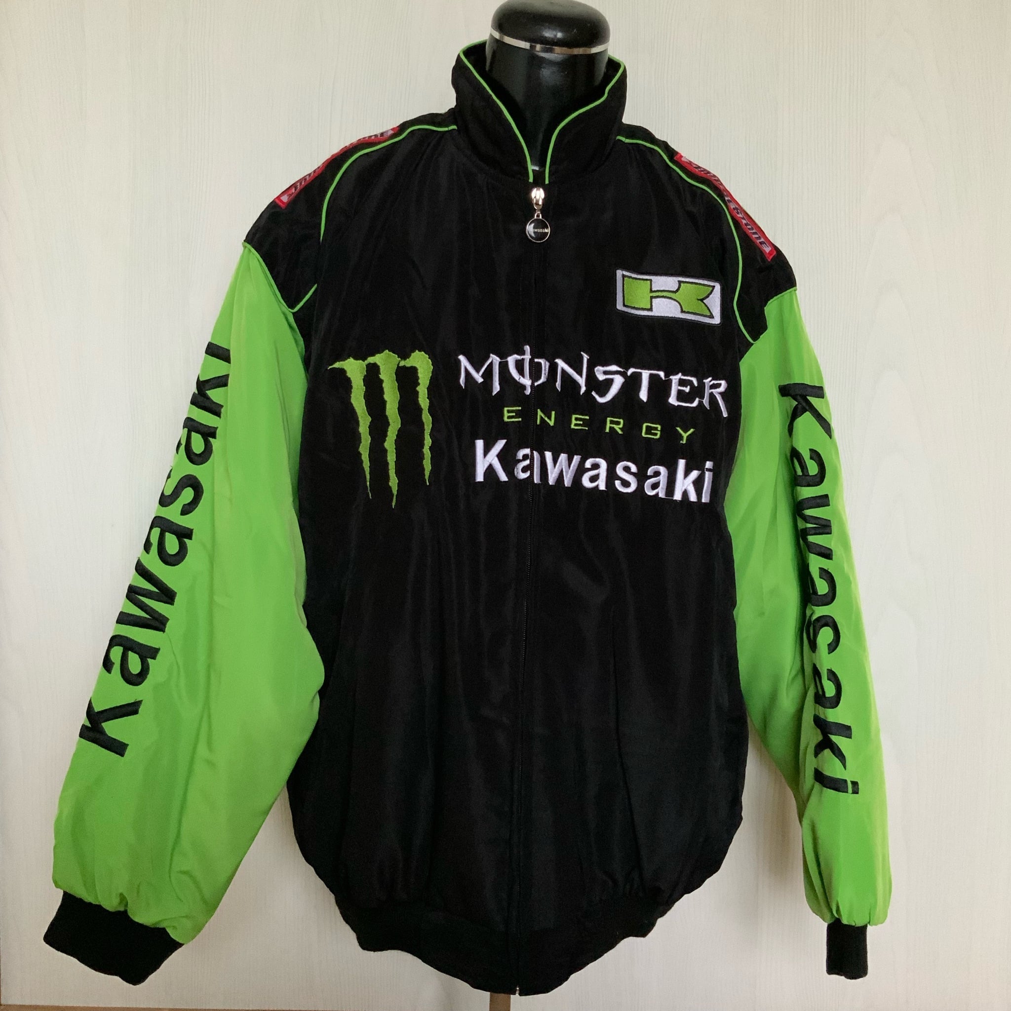 モンスター エナジー カワサキ 刺繍 レーシング ジャケット ブルゾン