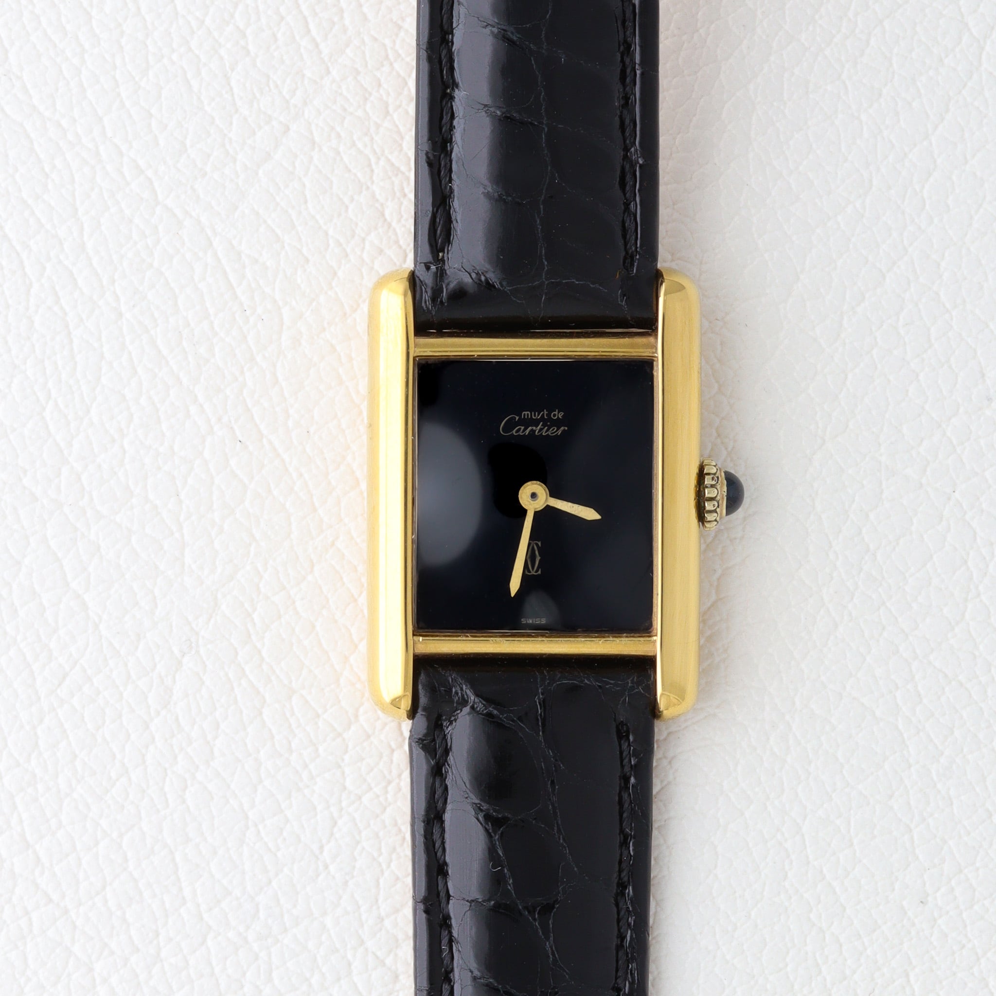 カルティエ マストタンク SM ロゴ付き×黒文字盤 手巻き | Ante
