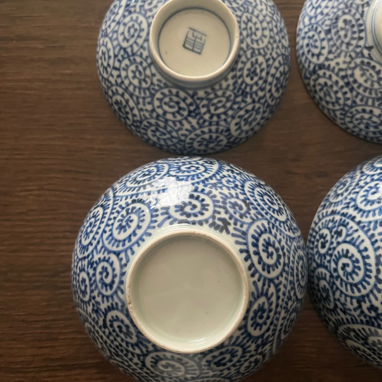 江戸中期】古伊万里染付蛸唐草紋様蓋物碗 | 古美術 希 のぞみ 美術