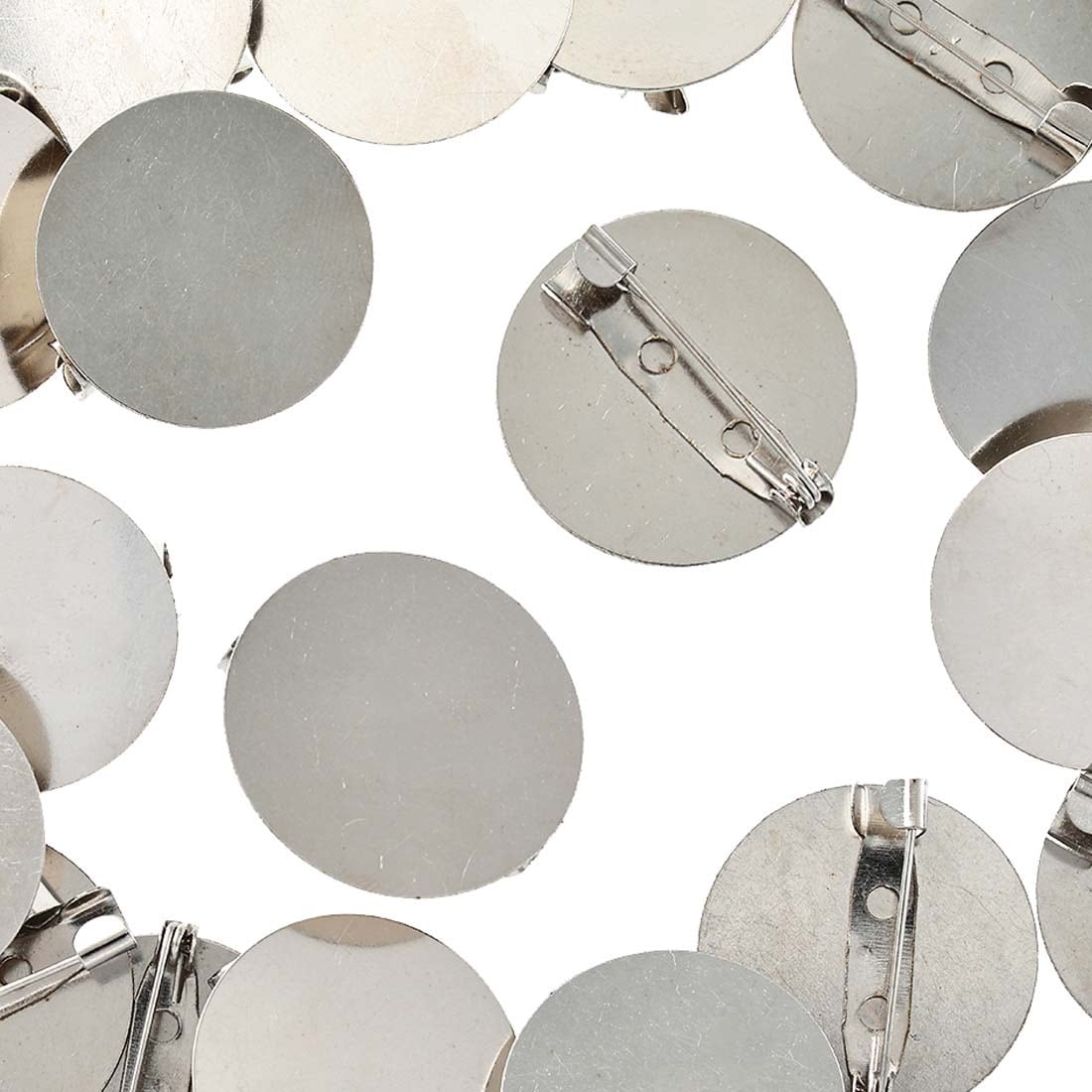 ブローチピン 25mm シルバー 台座 セット 20個 ブローチ パーツ 手芸