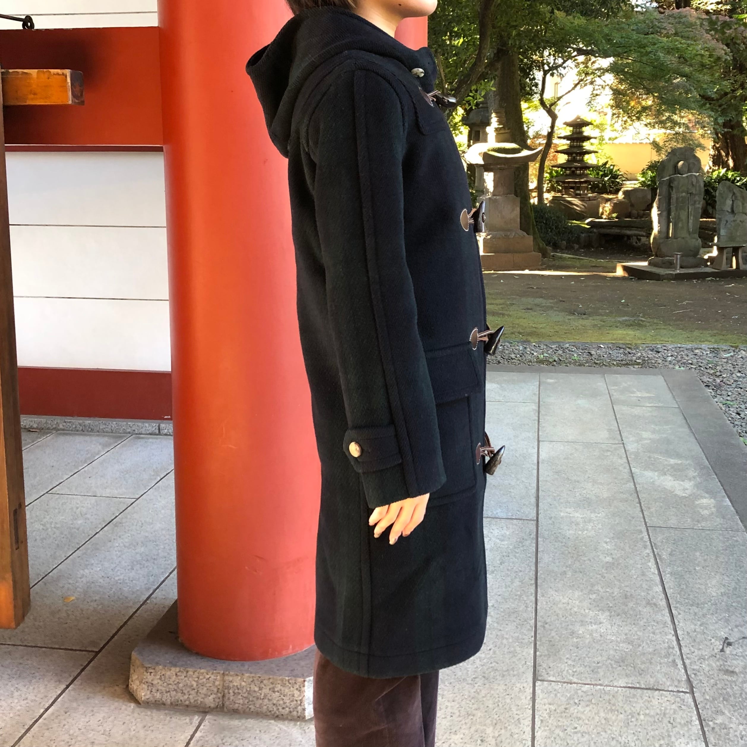 OLD ENGLAND オールドイングランド レディースダッフルコート ブラック