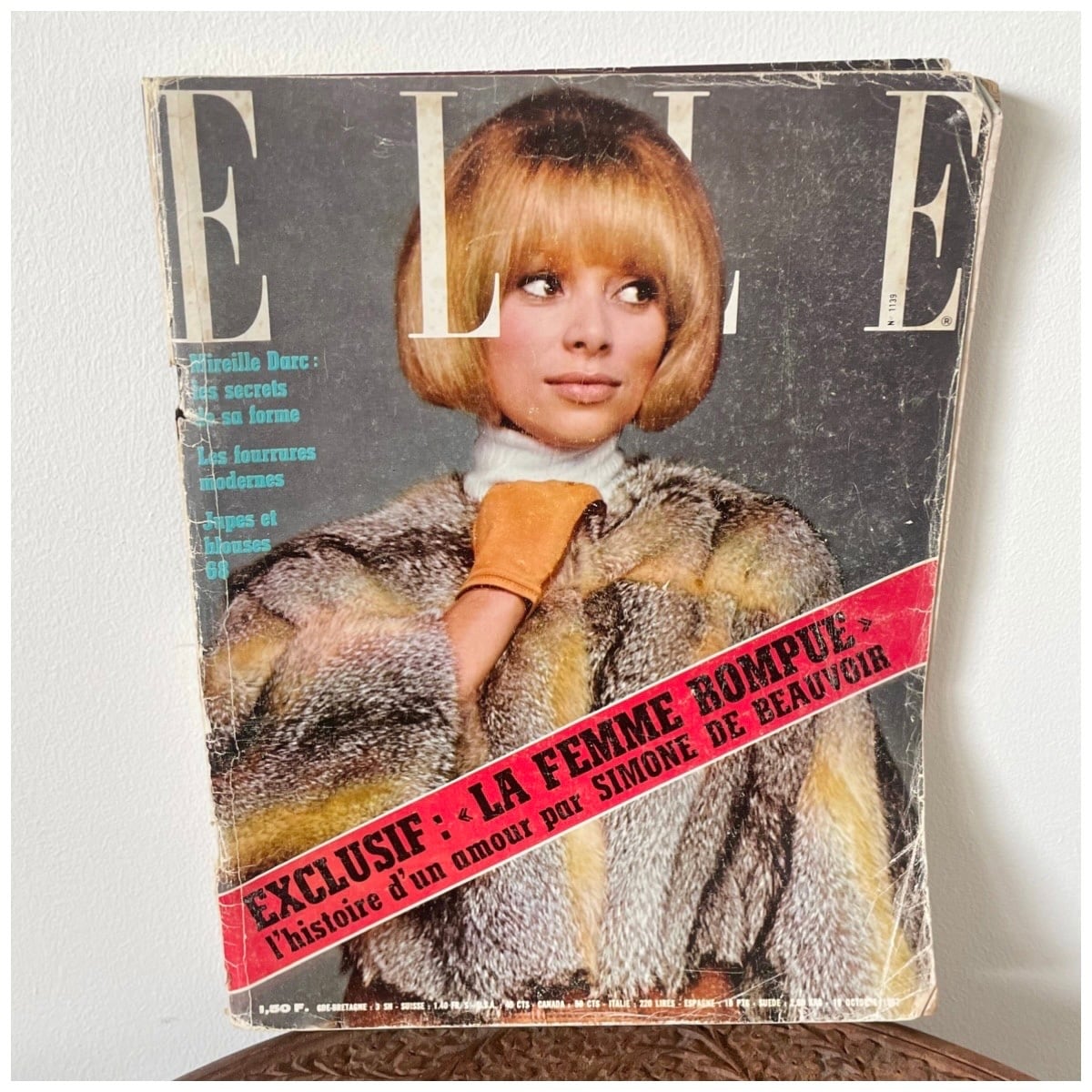 古書 洋雑誌 Elle France Mgazine Octobre 1967 no.1139 ファッション