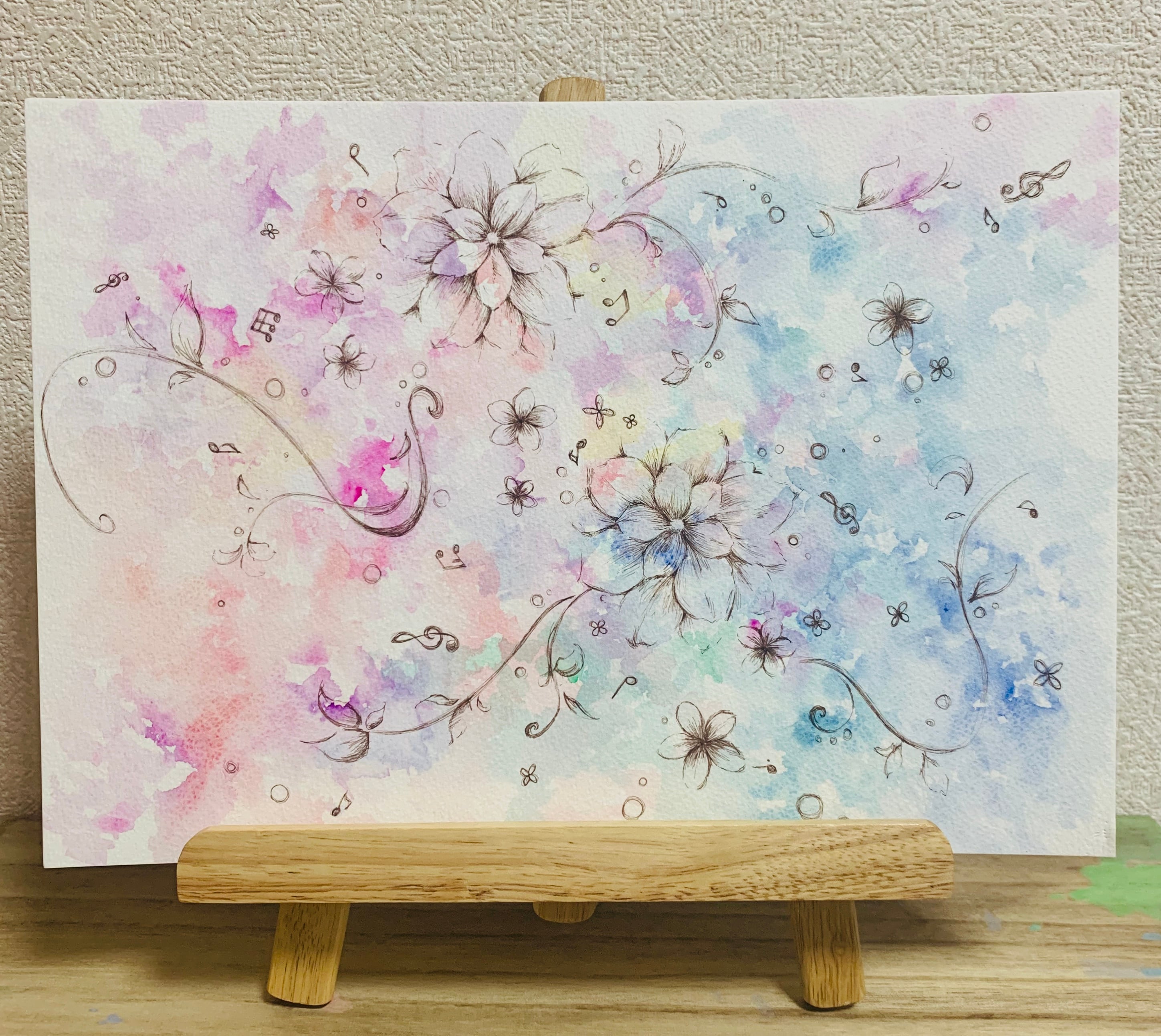 抽象画アート No.025 透明水彩 A4サイズ | Kasui_Artwork