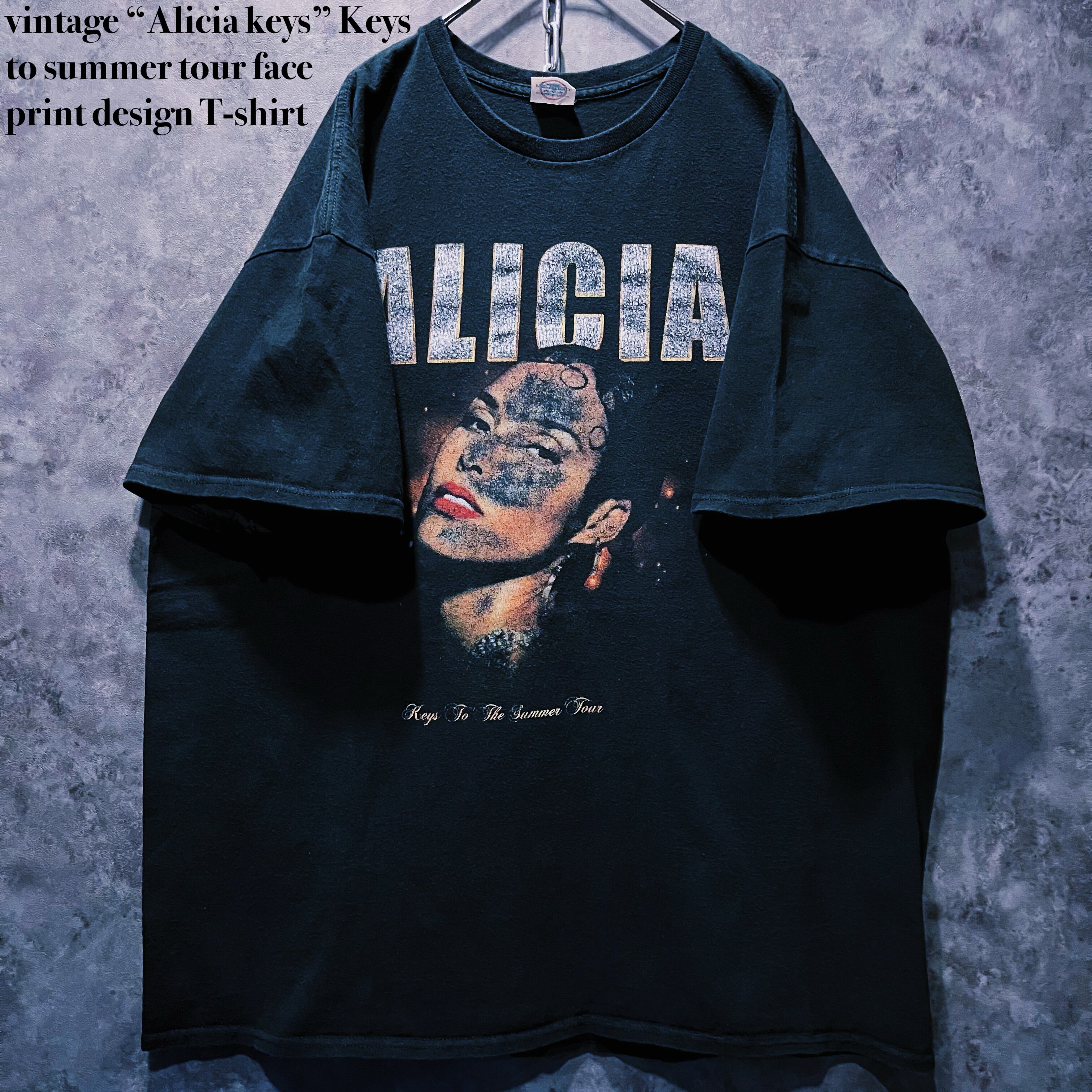 doppio】vintage “Alicia keys” Keys to summer tour face print