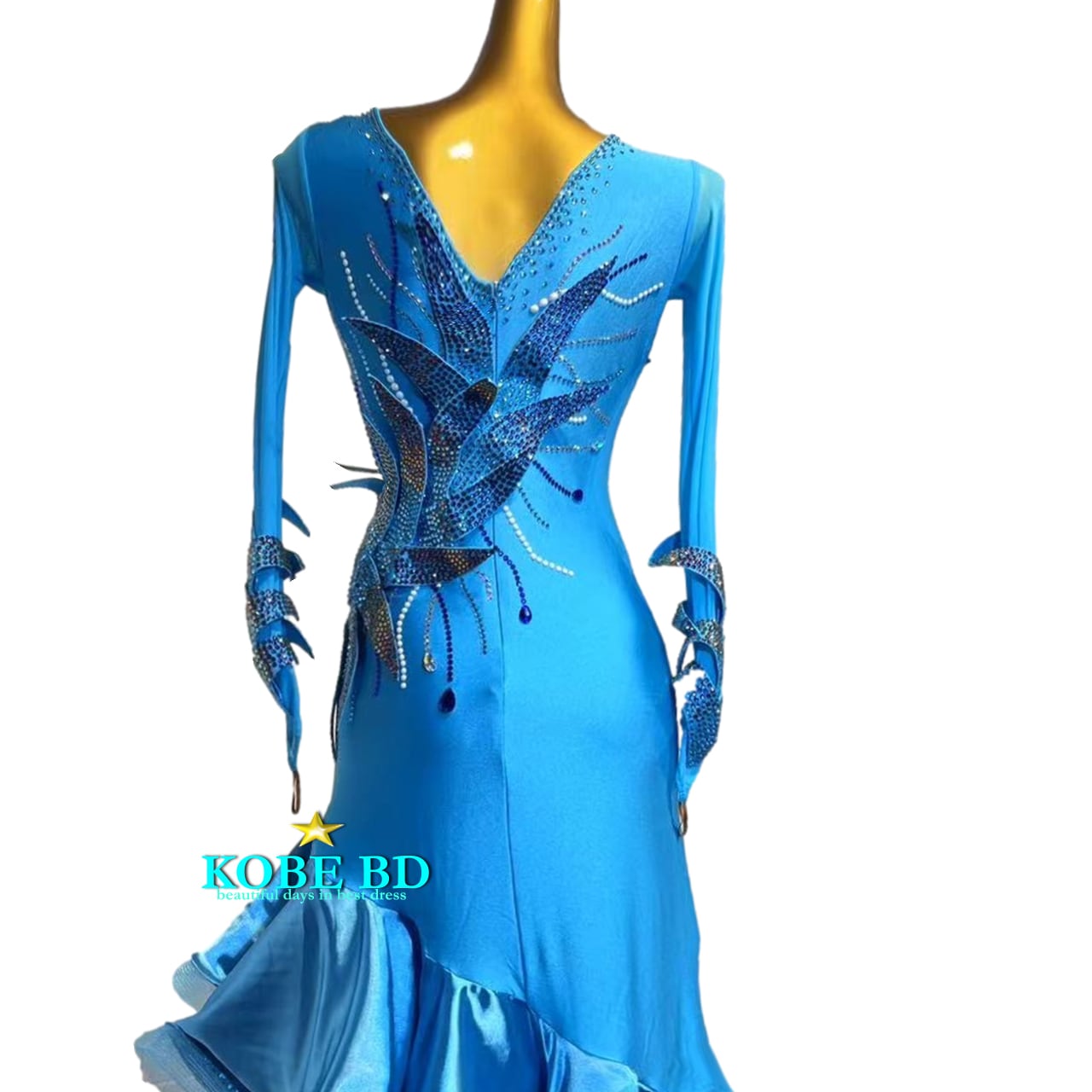 社交ダンスラテンドレス⭐️イージーオーダードレス（青系/blue