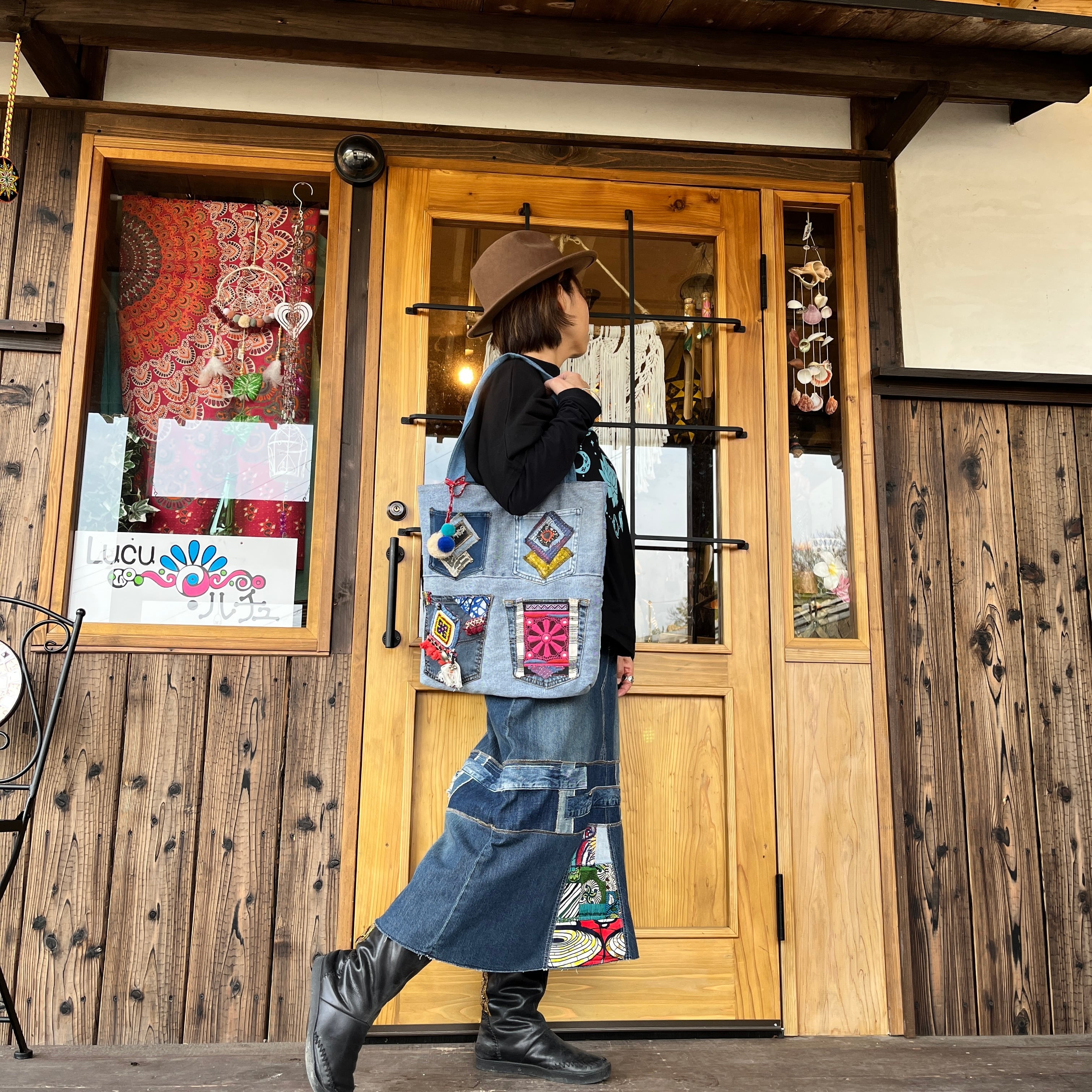 4ポケットリメイクデニムトートバッグ | アジアン雑貨ルチュ