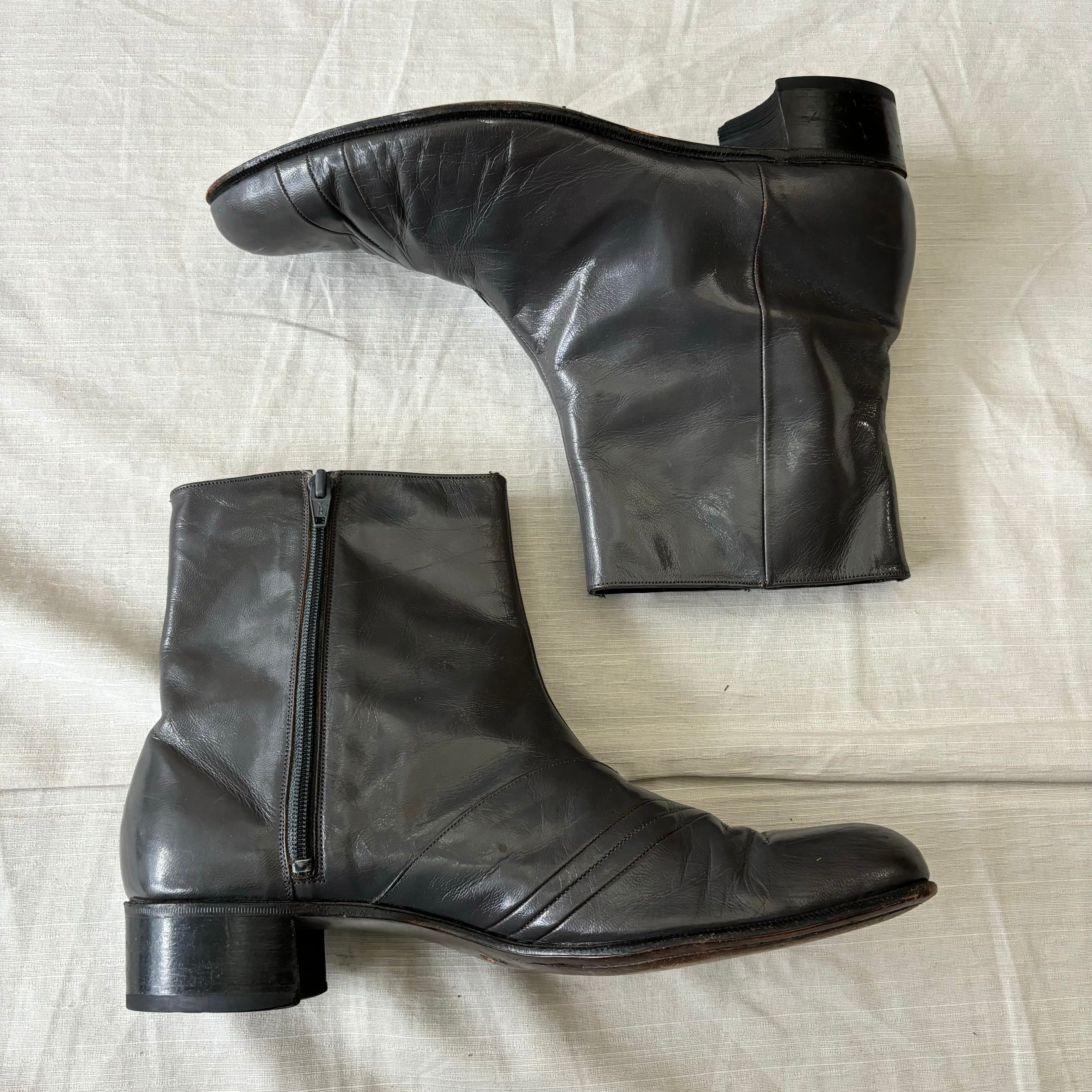 vintage florsheim/フローシャイム ヒールブーツ サイドジップレザー