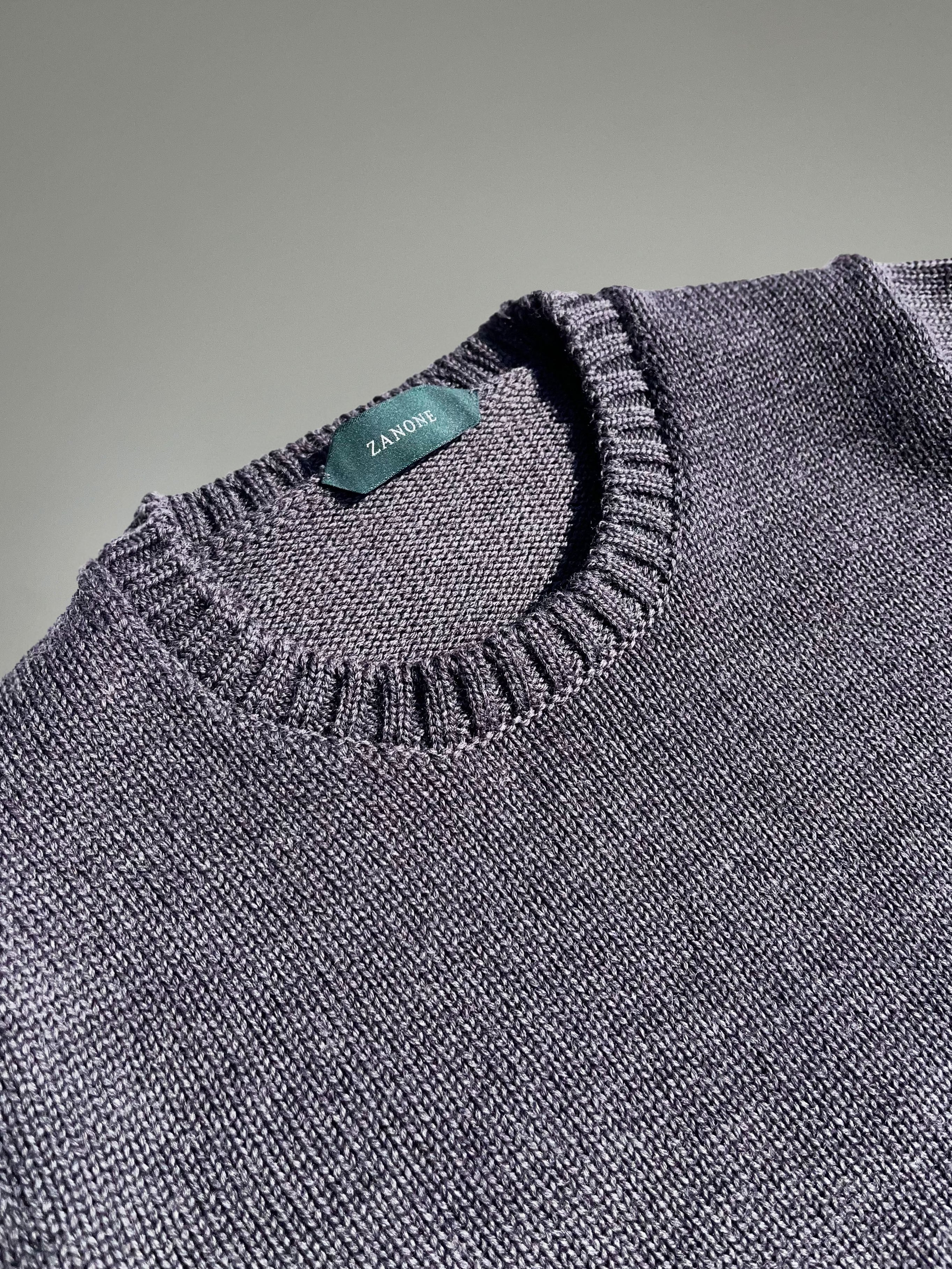 ZANONE（ザノーネ）5ゲージ クルーネックニット GRAY（グレー） | Leone