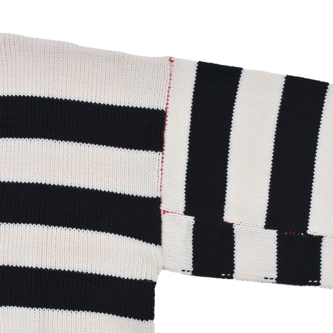 RAF SIMONS】Loose fit cropped wool jacquard RS sweater | AYIN