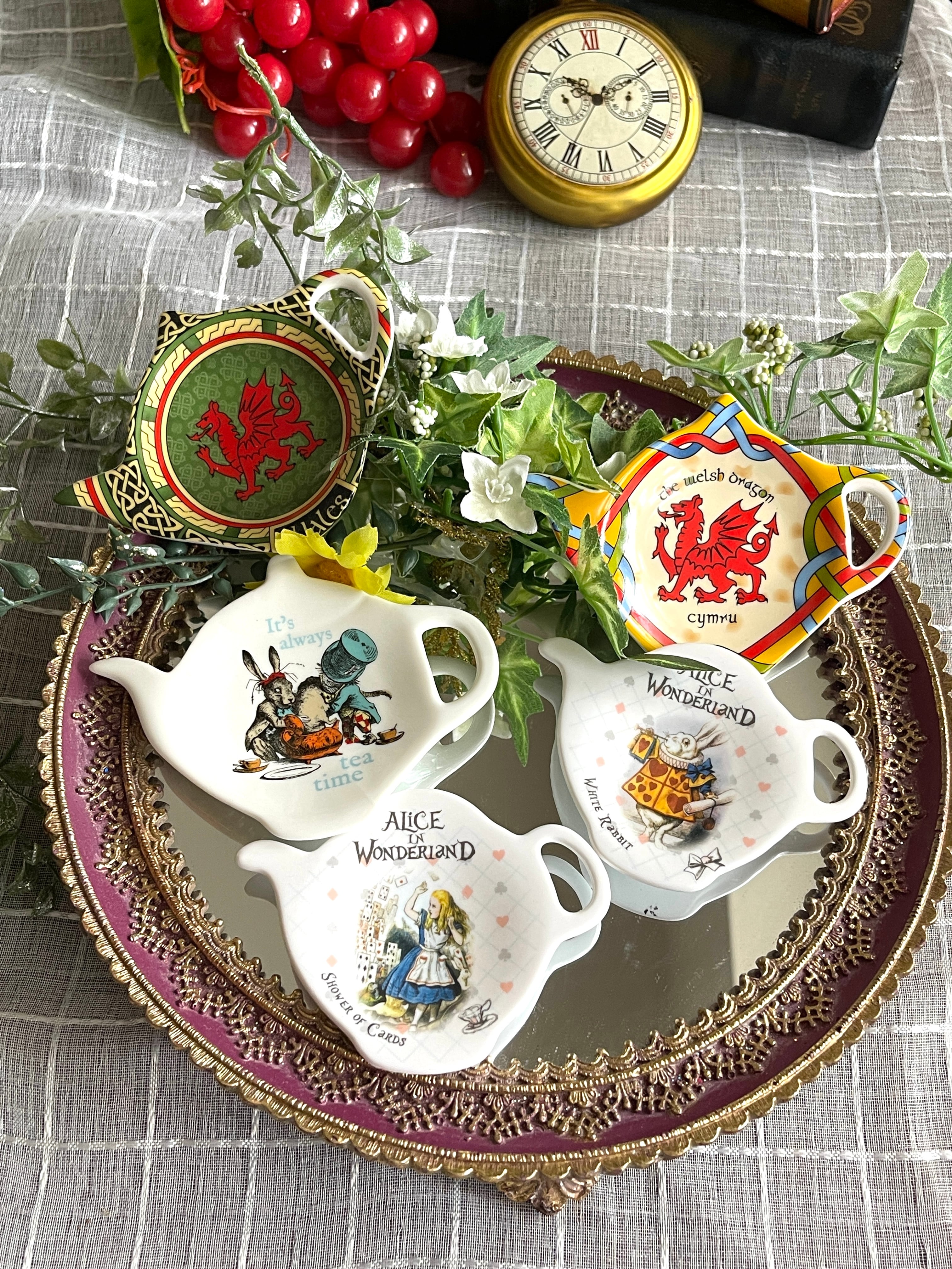 ◇ティーバッグトレイ◇お茶会◇アリス◇陶器◇◇英国◇◇◇ | Merry