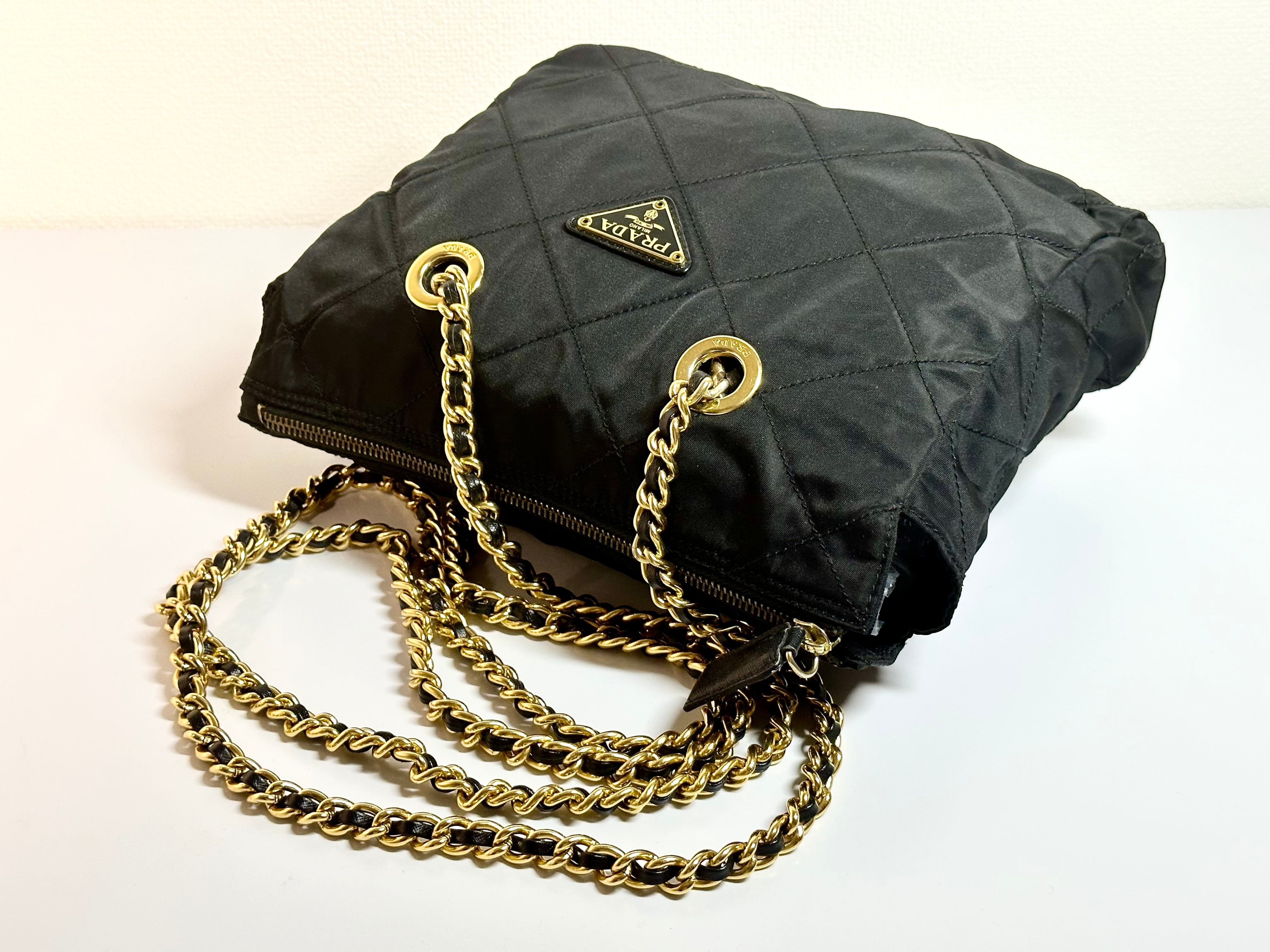 PRADA プラダ ナイロン チェーン ショルダーバッグ ヴィンテージ 黒