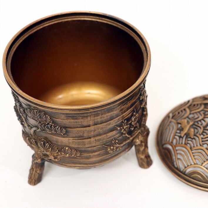 精山・松竹梅・千鳥透・香炉・No.180919-07・梱包サイズ60