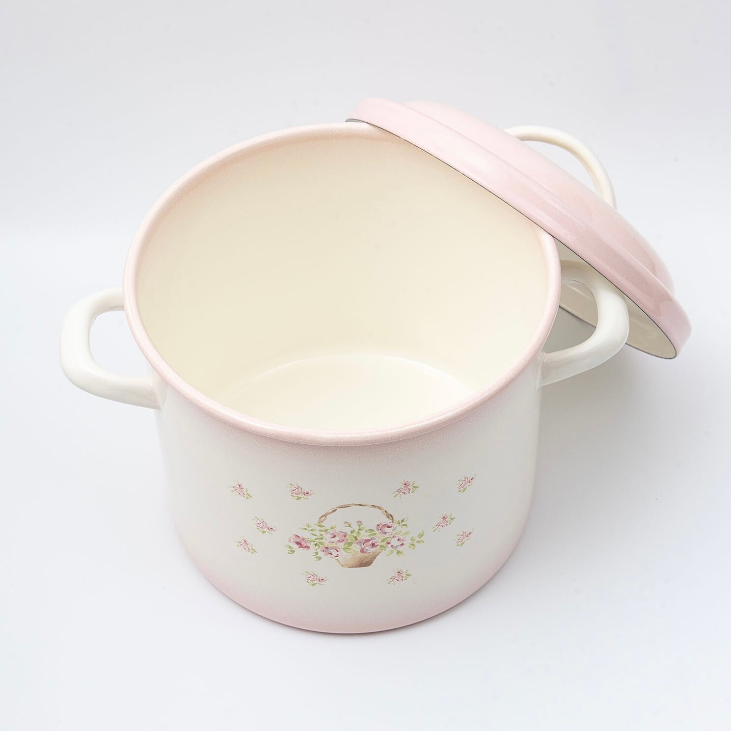 イマン ホーローライス缶 鍋 ローズバスケット柄【imane】 | pear cat