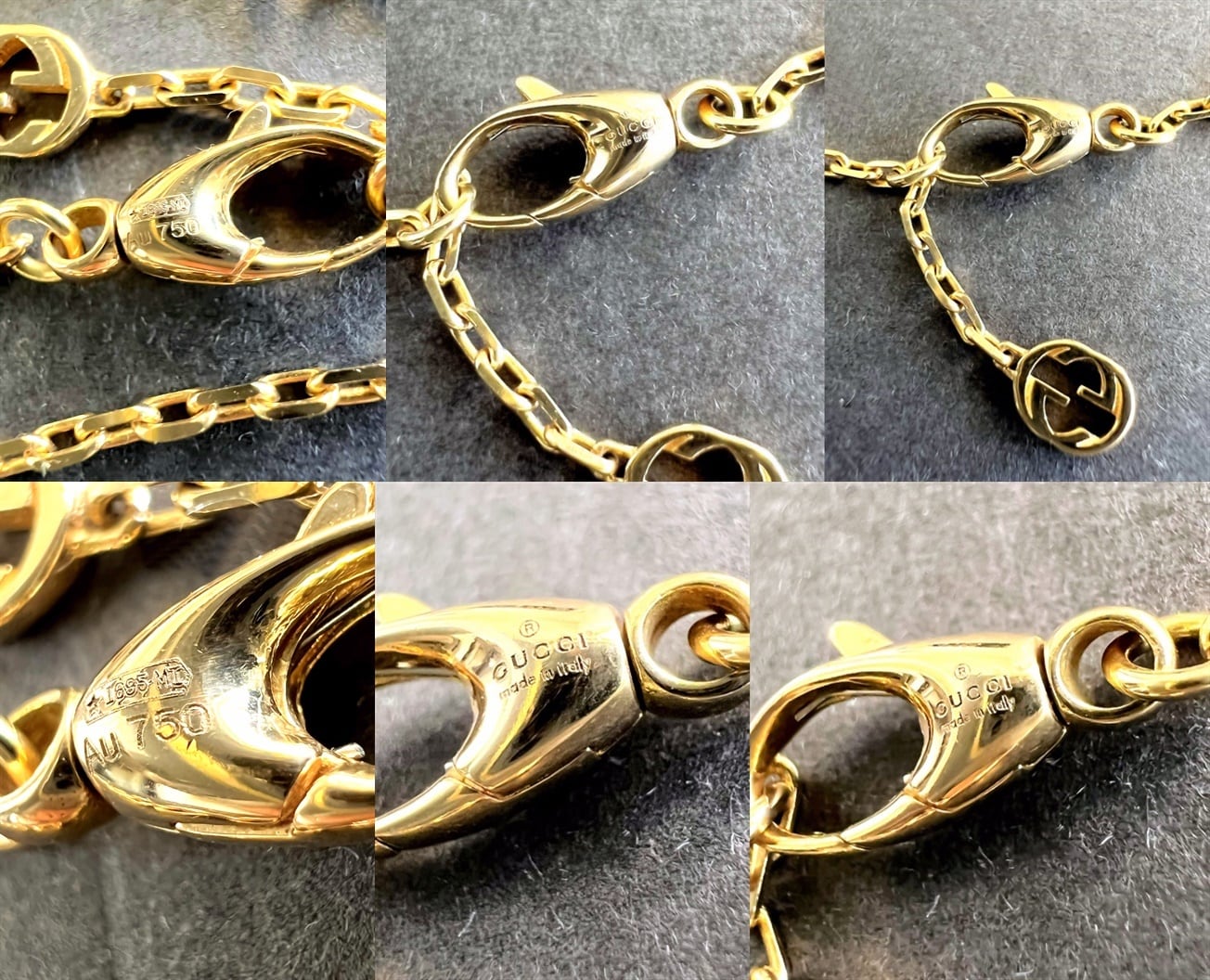 2023 現行 GUCCI グッチ K18 YG インターロッキングG ネックレス