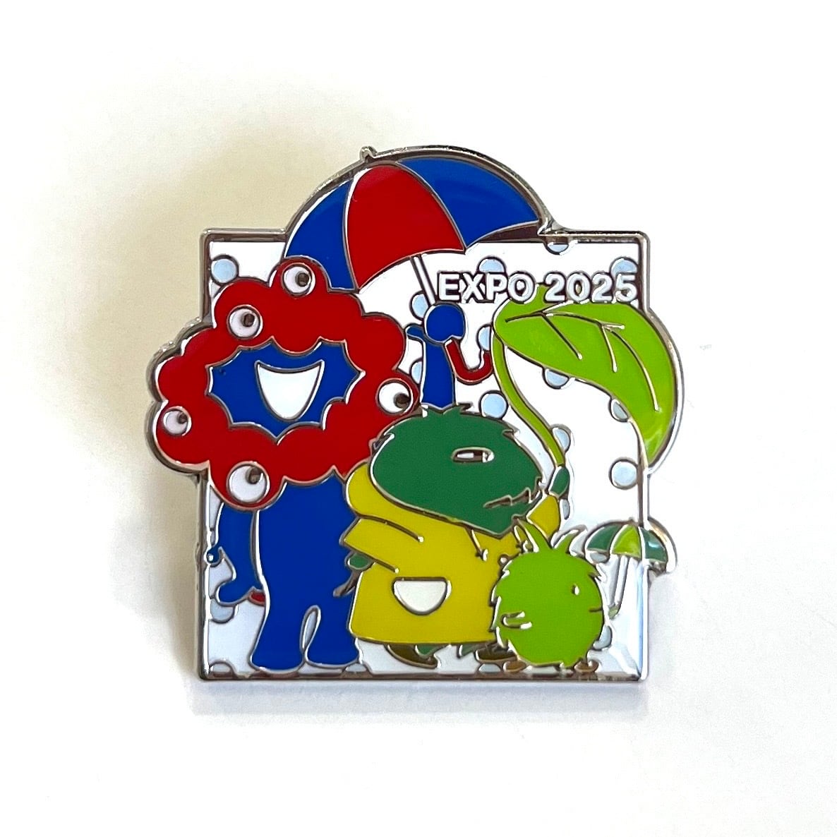 雨降り EXPO2025ミャクミャク&モリゾー•キッコロ ピンバッジ 雨降り