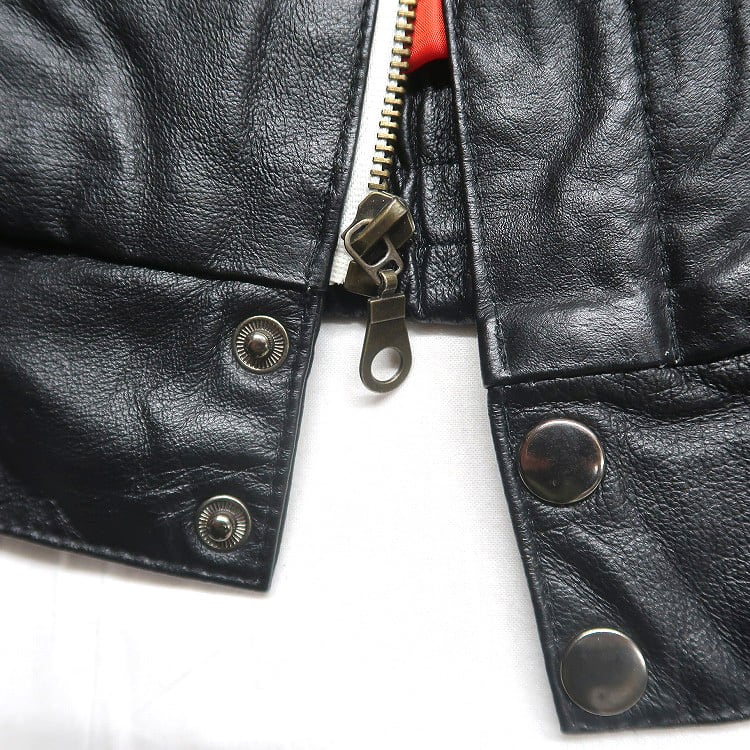 古着 leather world by lucky leather 星条旗 レザージャケット 刺繍