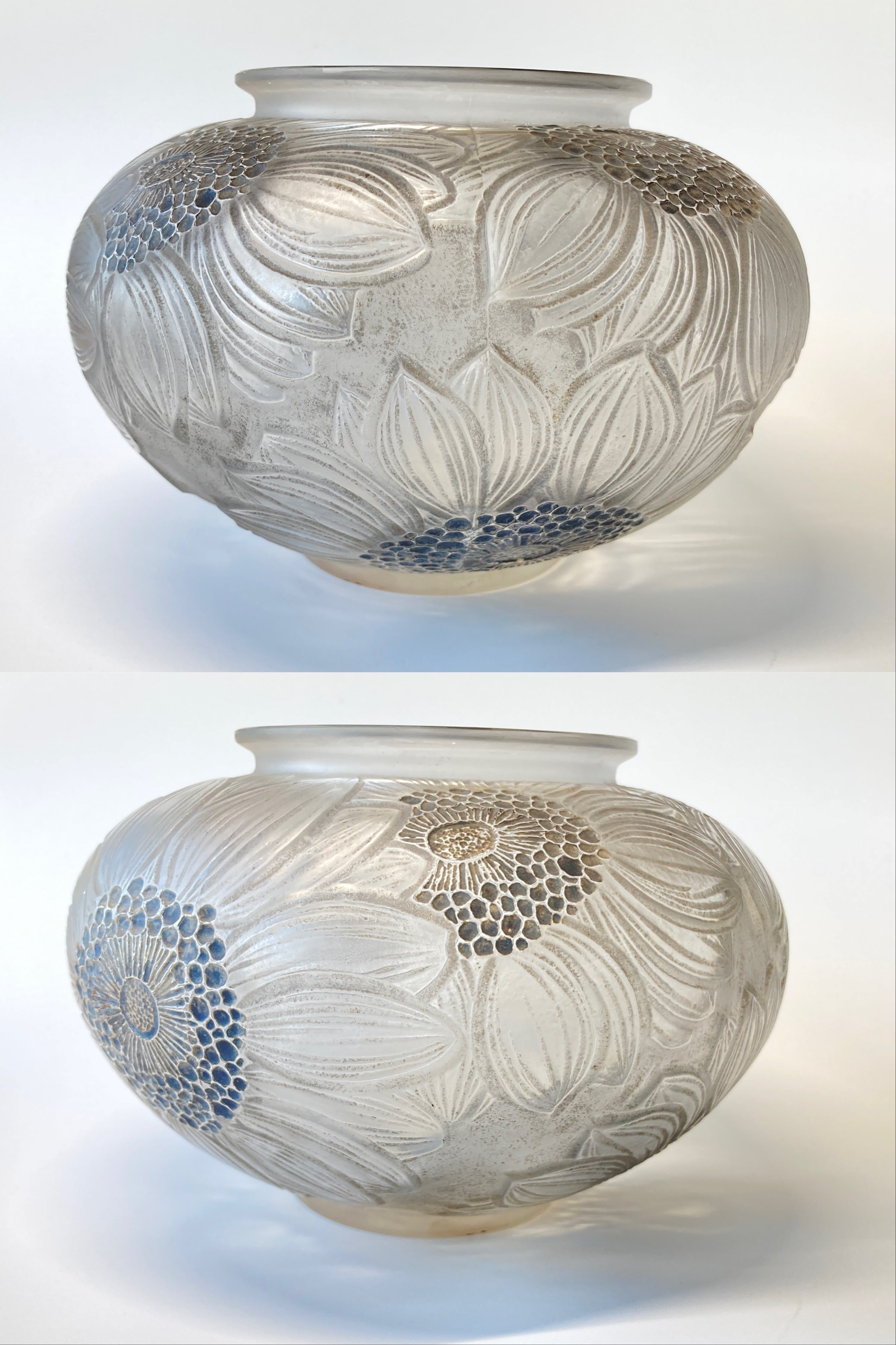 R.LALIQUE ルネ・ラリック「Dahlias」ダリア 菊文大花瓶 花 ベース